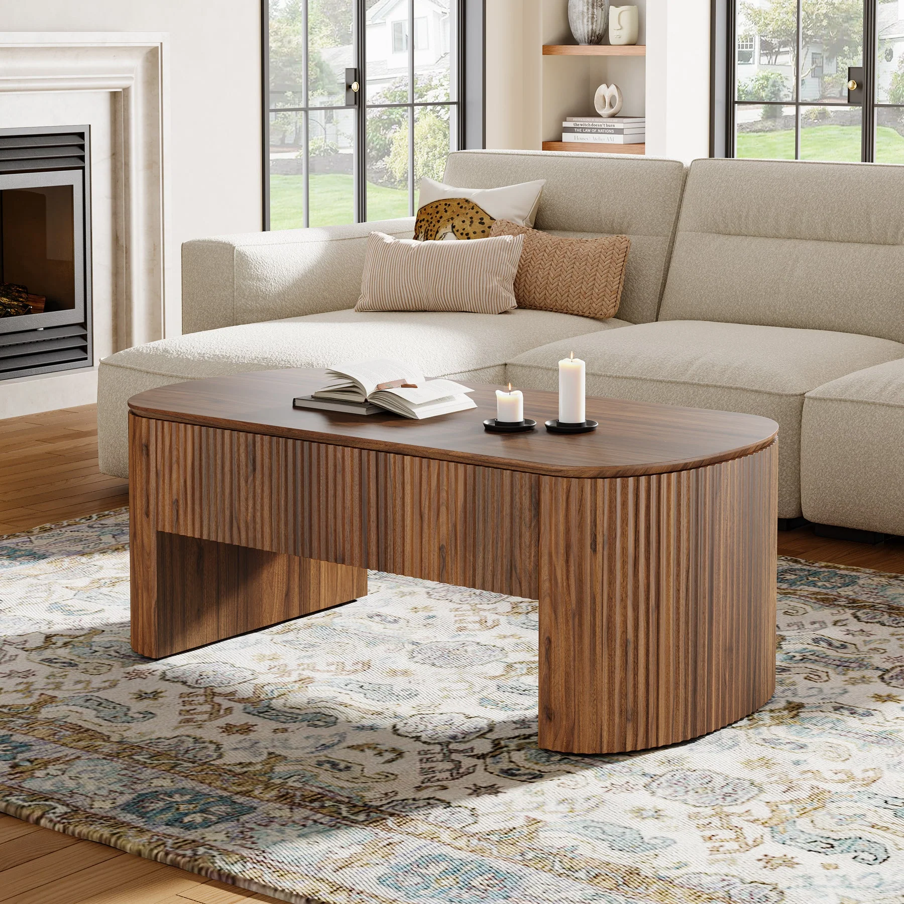 47" Coffee Table, Lift Top Accent Table With Hidden Compartment And Storage Shelf - Image 5