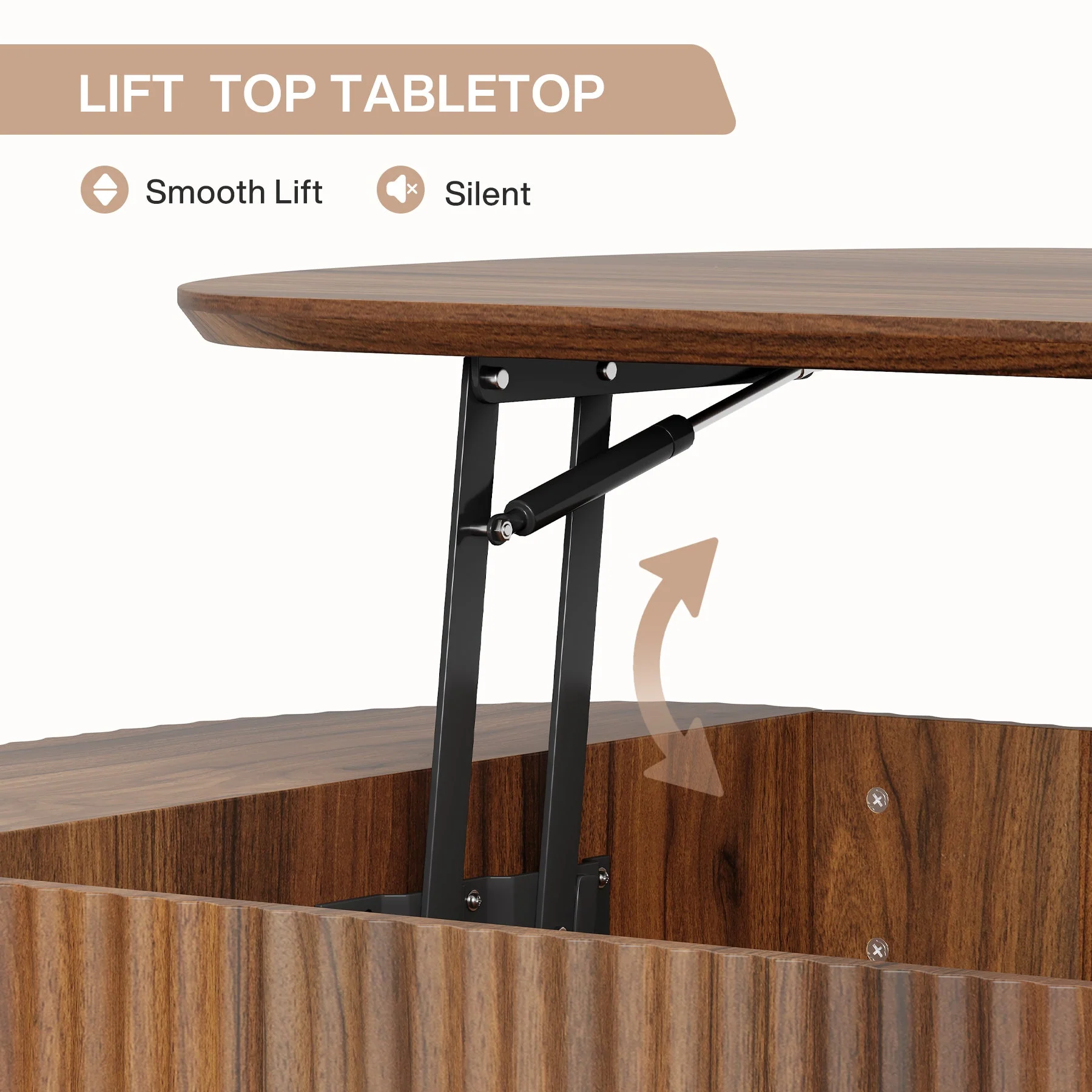 47" Coffee Table, Lift Top Accent Table With Hidden Compartment And Storage Shelf - Image 7