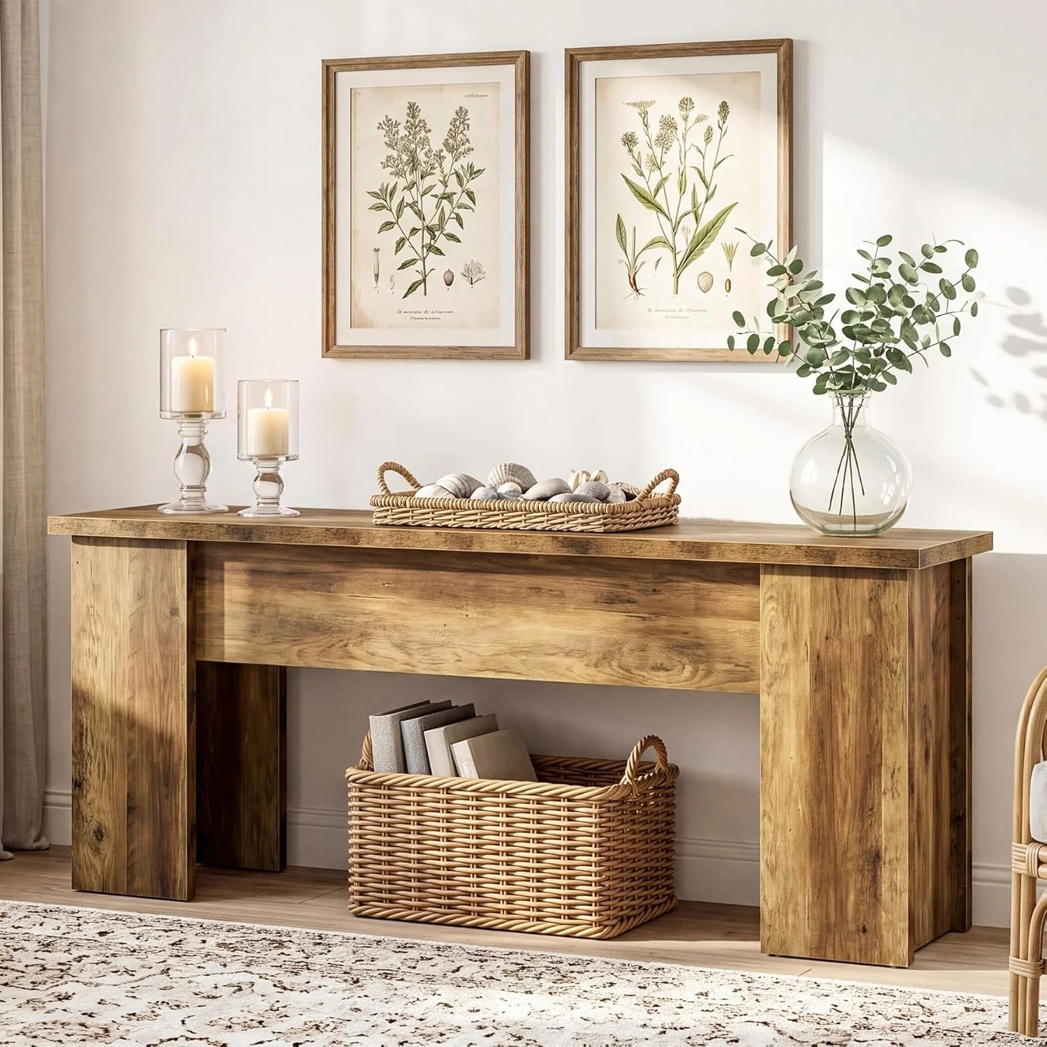 63" Farmhouse TV Stand, Long Media Console Television Stands for 55/60/65/75 Inches TVs - Image 8