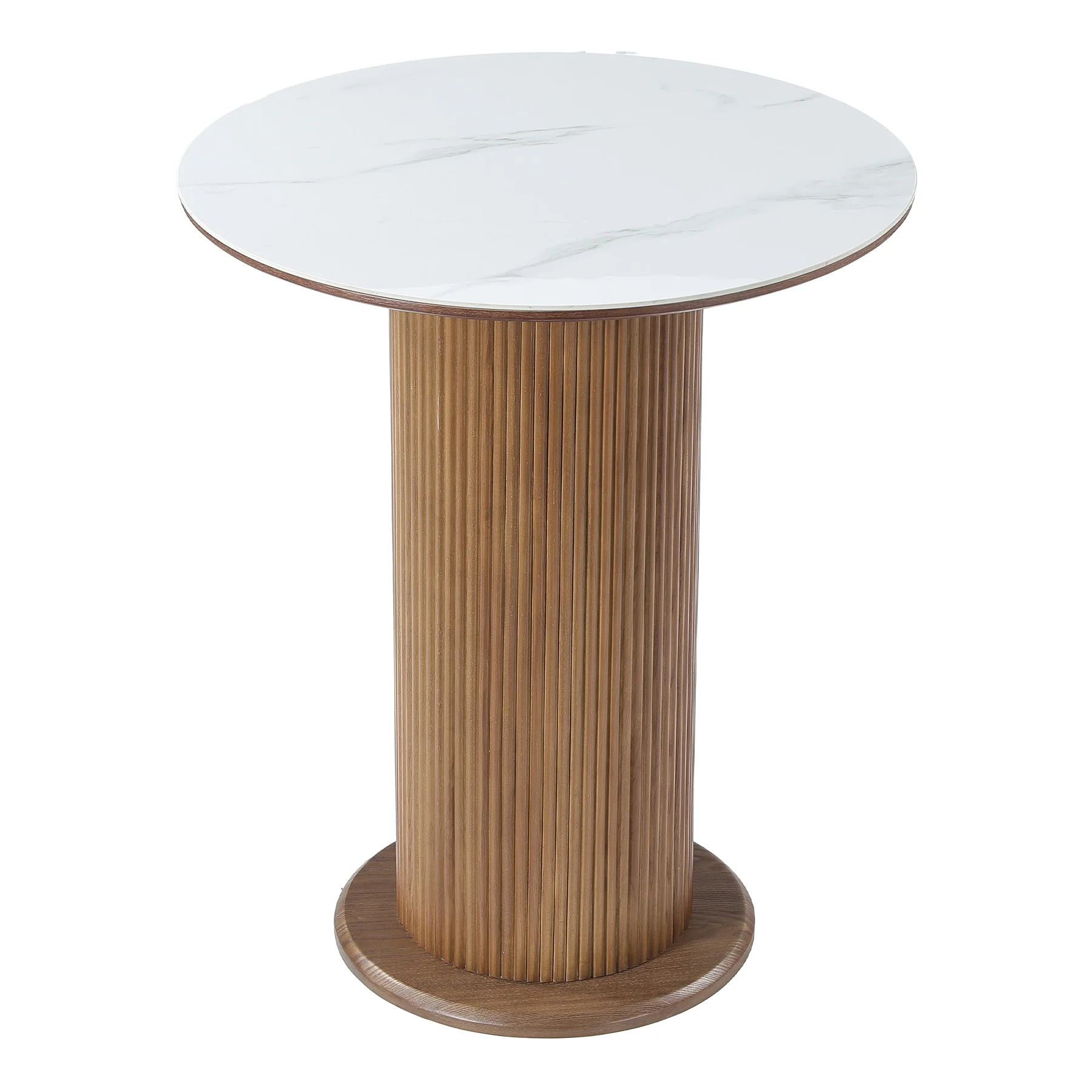 31.5" Round Dining Table, Marble Kitchen Table with Sintered Stone Tabletop & Solid Wood Pedestal - Image 8