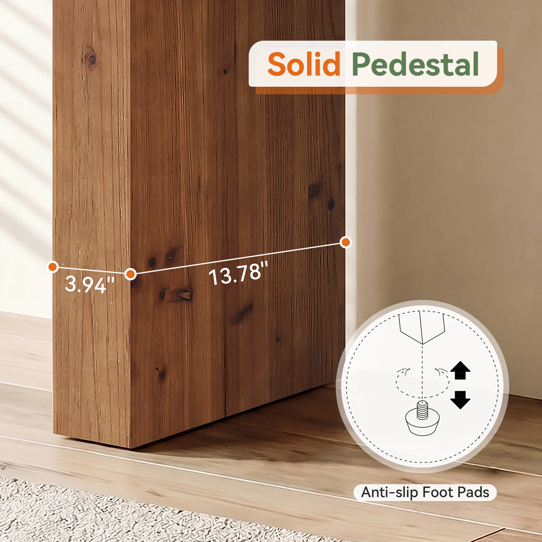 63" Solid Wood Console Table, Mid-Century Sofa Table Behind the Couch for Hallway Foyer - Image 7