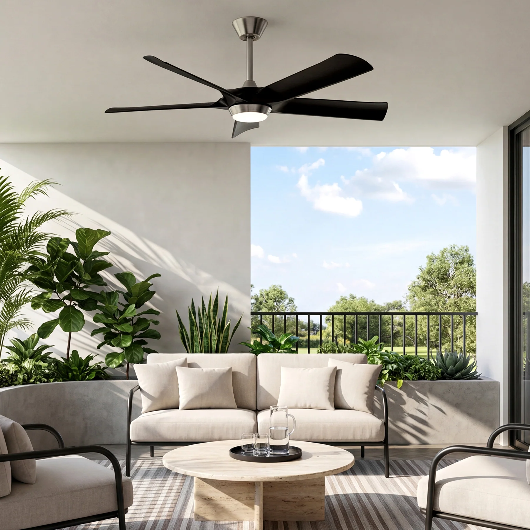 52" Ceiling Fan, Modern 5-Blade Dimmable LED Reversible Fan Light for Living Room - Image 5