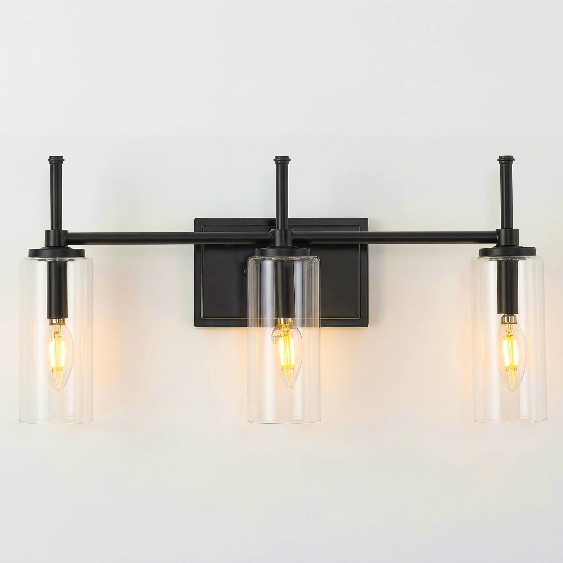 3-Light Vanity Light Fixture, Modern Bathroom Wall Sconce with Clear Glass Shades - Image 11