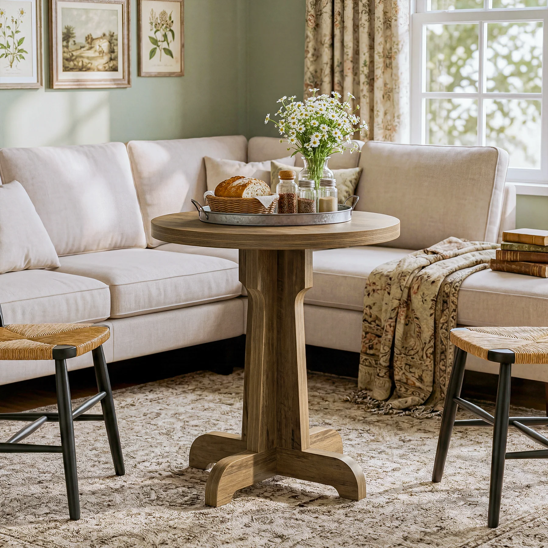 23.6" Round Dining Table, Modern Commercial Dinner Table for 2 People