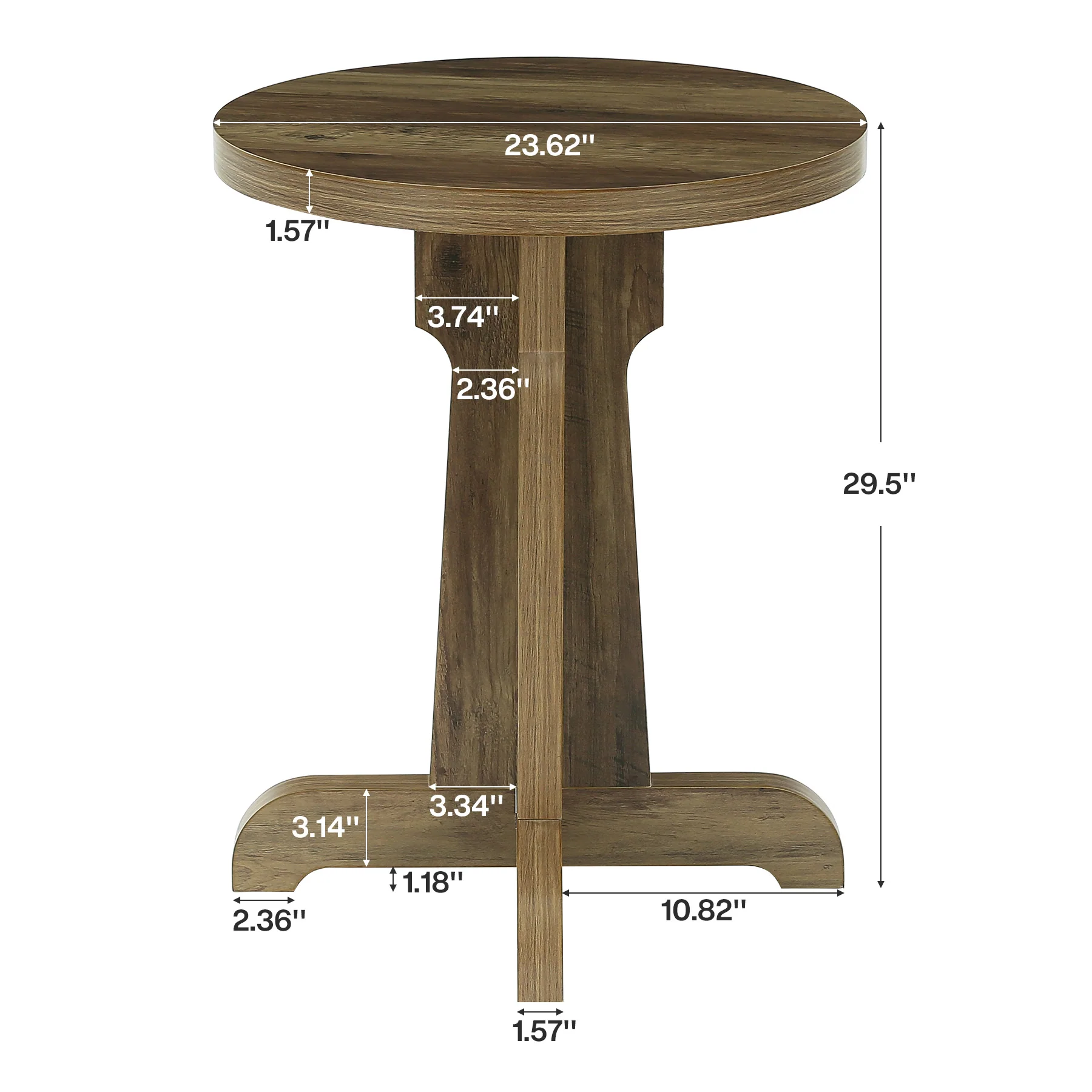 23.6" Round Dining Table, Modern Commercial Dinner Table for 2 People - Image 2