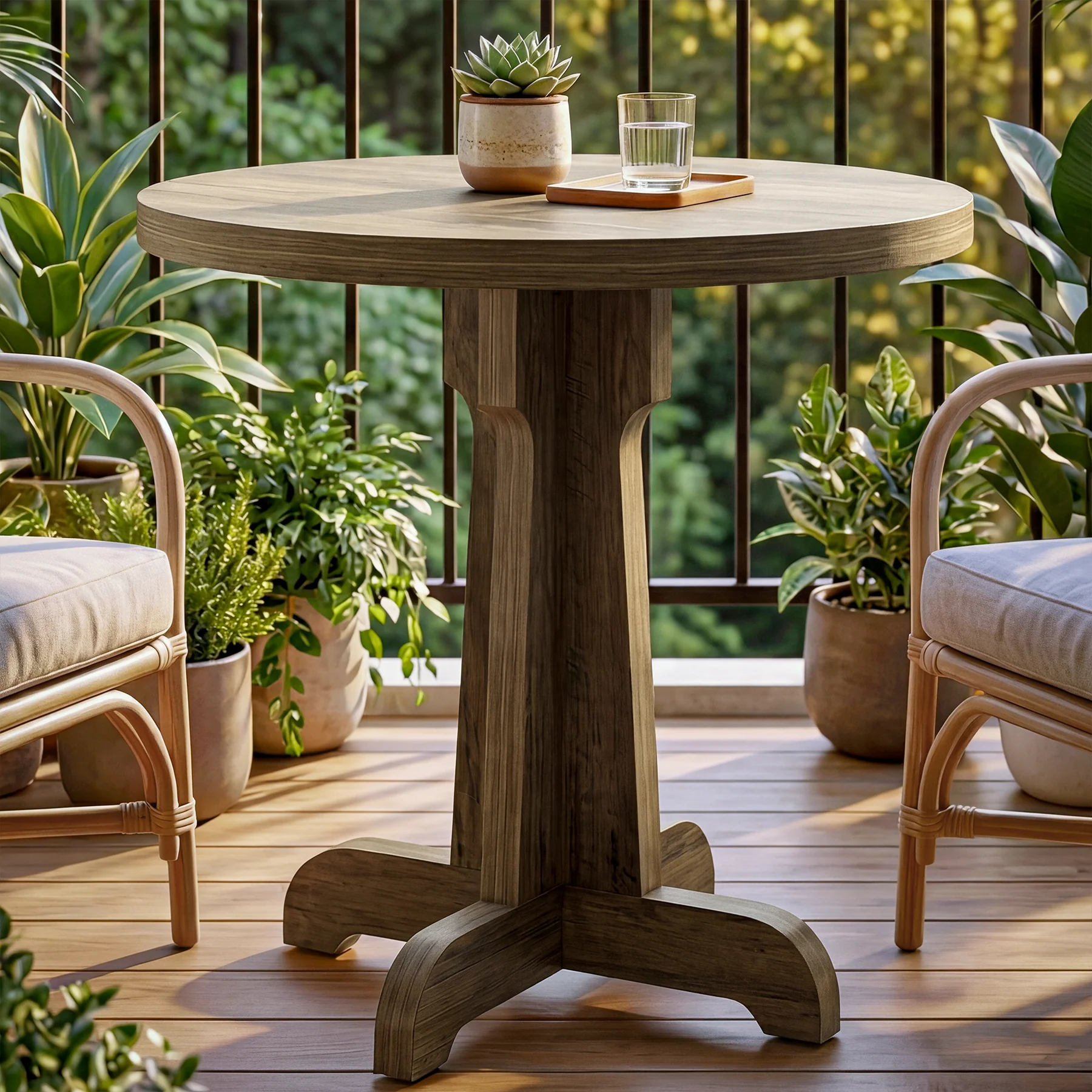23.6" Round Dining Table, Modern Commercial Dinner Table for 2 People - Image 4