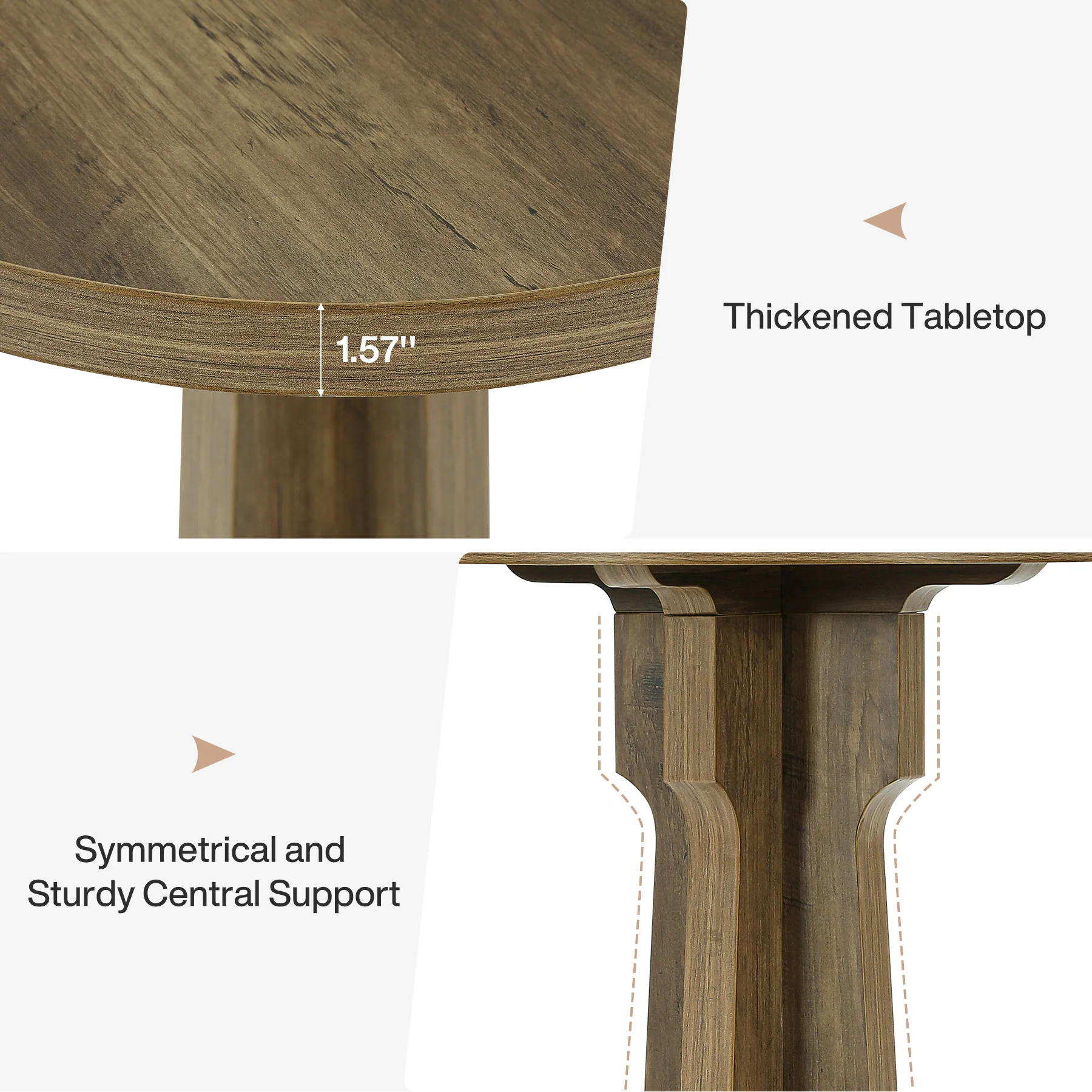 23.6" Round Dining Table, Modern Commercial Dinner Table for 2 People - Image 8