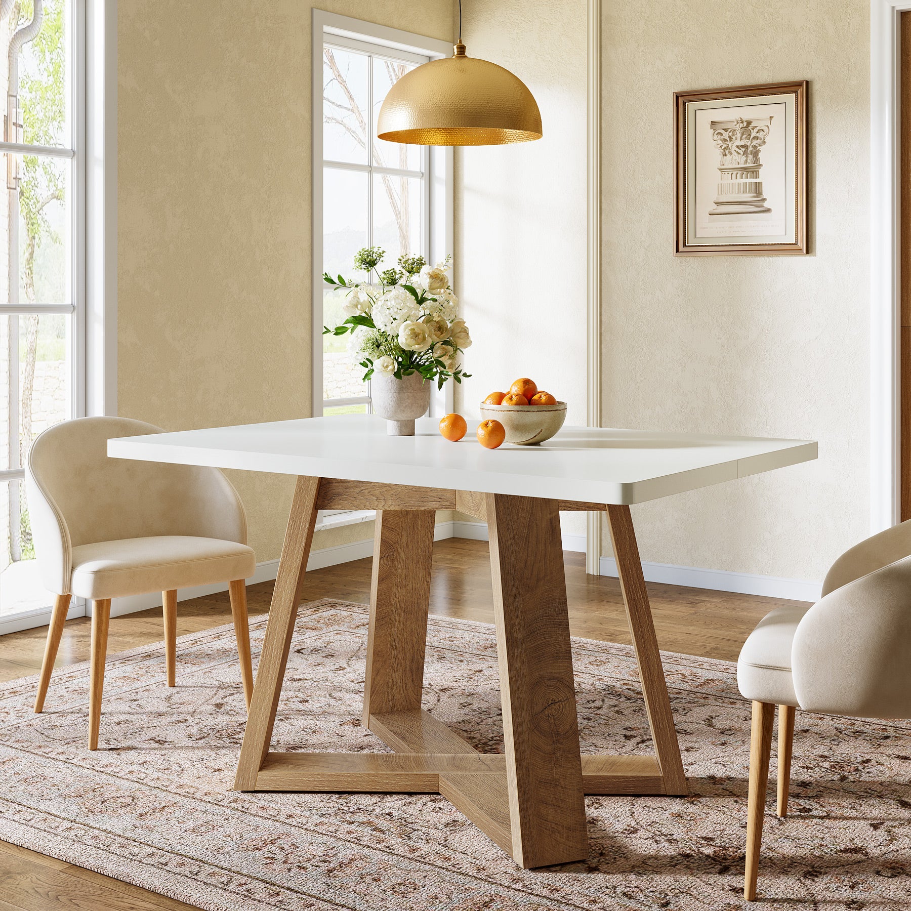 47" Rectangular Dining Table, Modern Kitchen Dinner Table for 4 People - Image 3