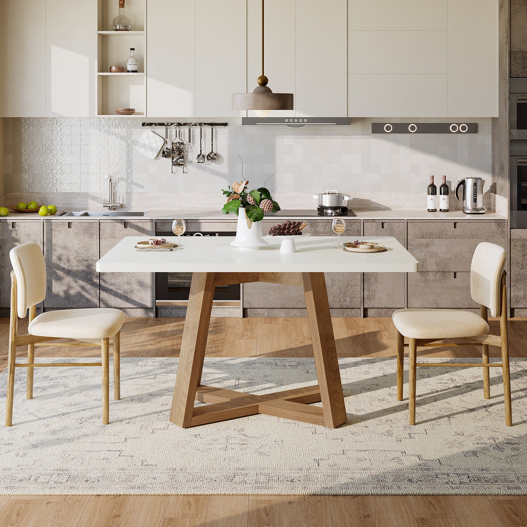 47" Rectangular Dining Table, Modern Kitchen Dinner Table for 4 People - Image 5
