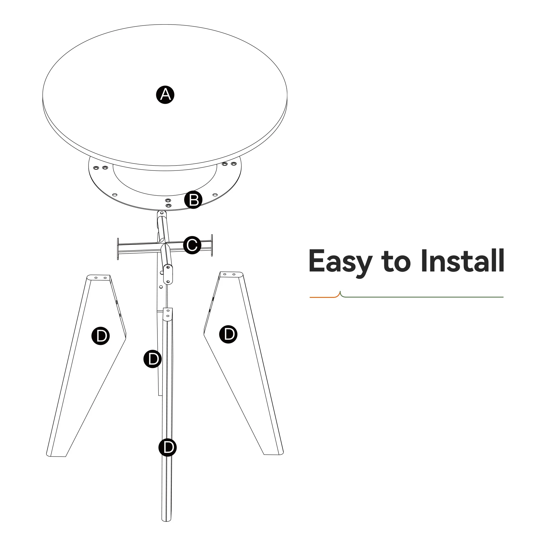 31.5" Round Dining Table, Modern Sintered Stone Kitchen Dinner Table - Image 8