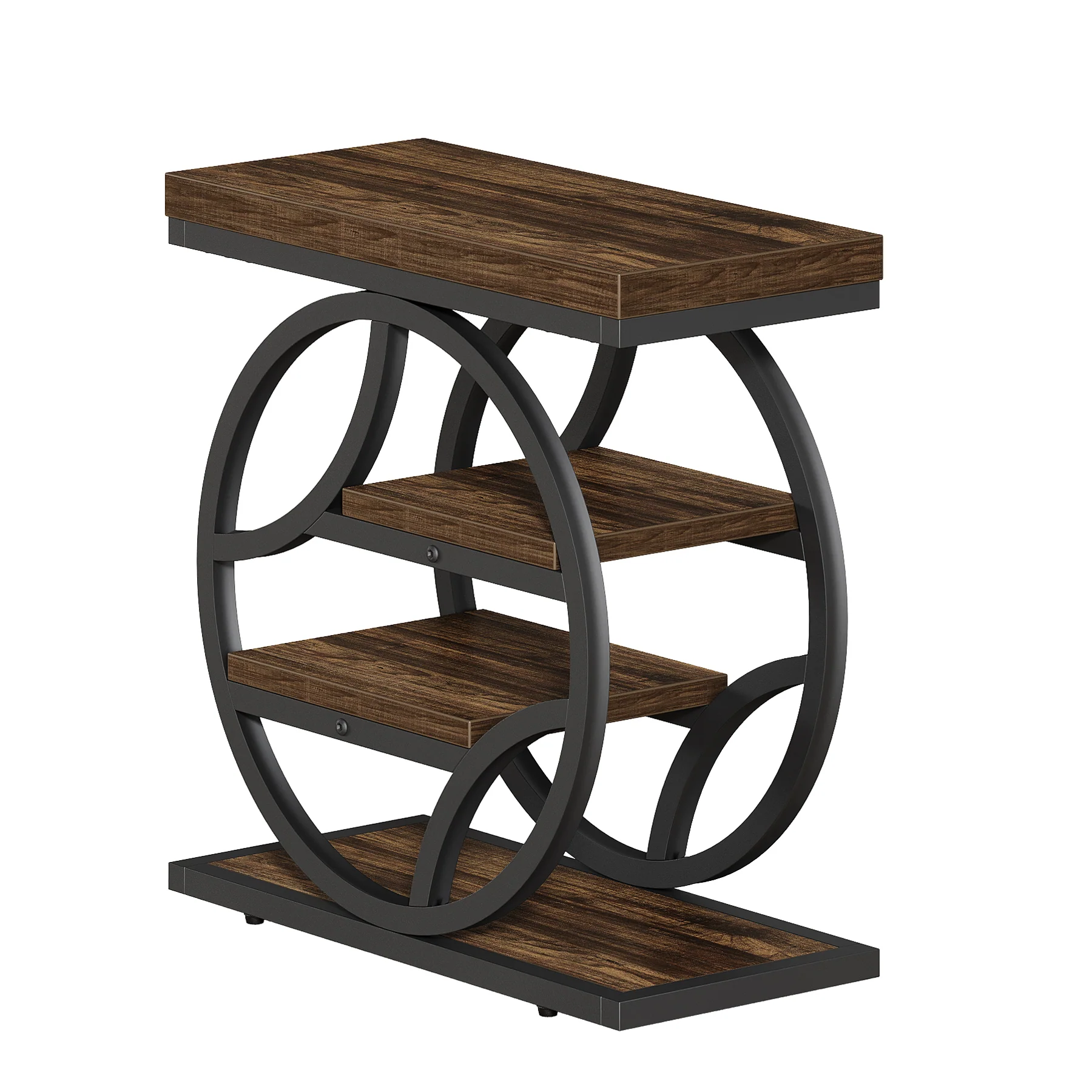 Tribesigns 25.59 Inch Narrow Side Table with Storage, 4 Tier Industrial End Table - Image 11