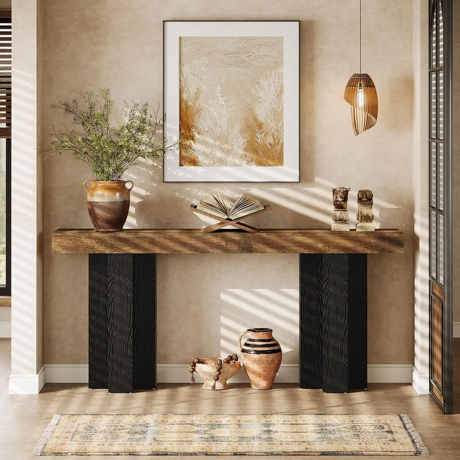 63" Console Table, Narrow Sofa Console Entryway Table with Sturdy Legs - Image 3