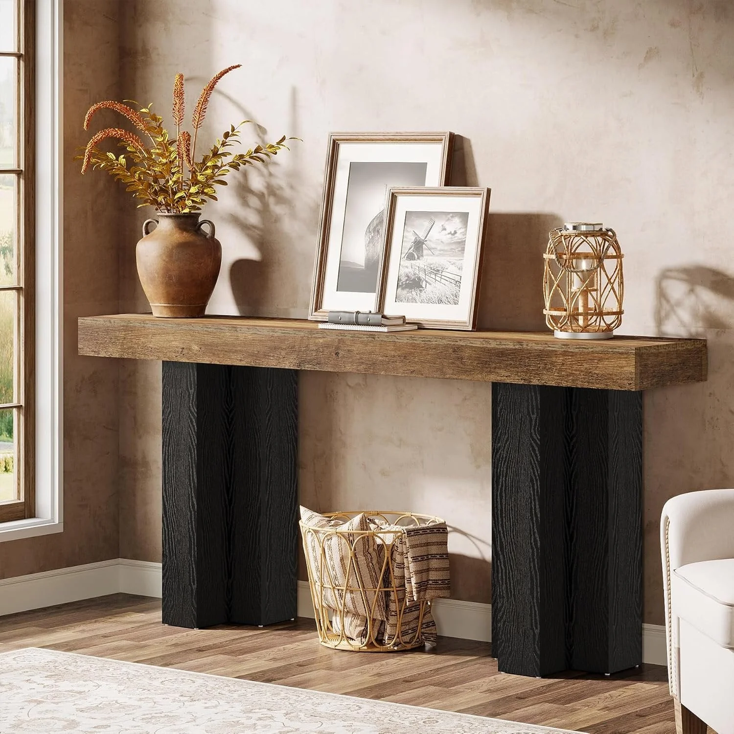 63" Console Table, Narrow Sofa Console Entryway Table with Sturdy Legs - Image 4