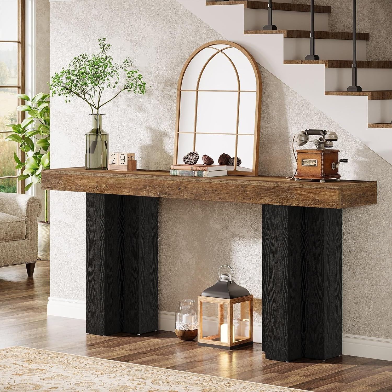 63" Console Table, Narrow Sofa Console Entryway Table with Sturdy Legs - Image 8