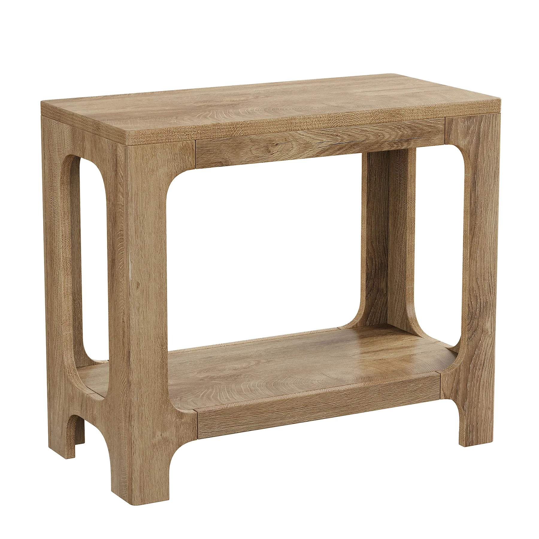 2-Tier Side Table, Narrow Wooden Rectangle End Table for Small Spaces - Image 9