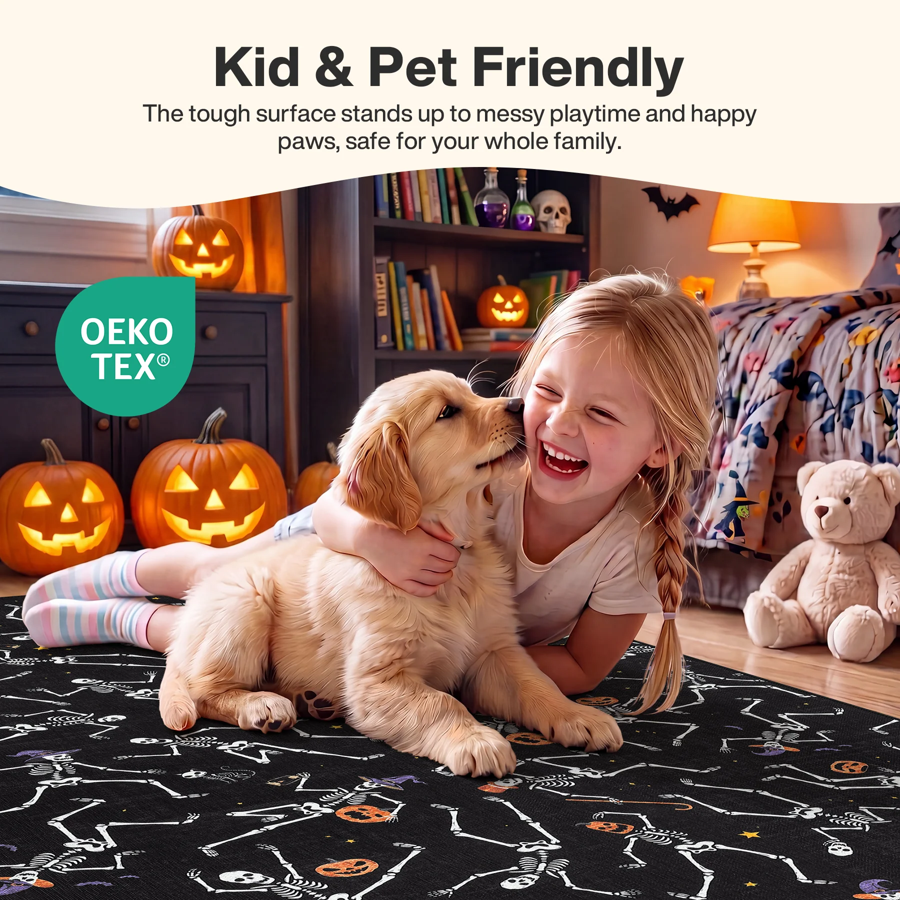 Multiple Sizes Halloween Skeleton Area Rug, Non Slip Washable Floor Mat for Hallways, Gothic Skeleton Floor Carpet for Home Decor - Image 20