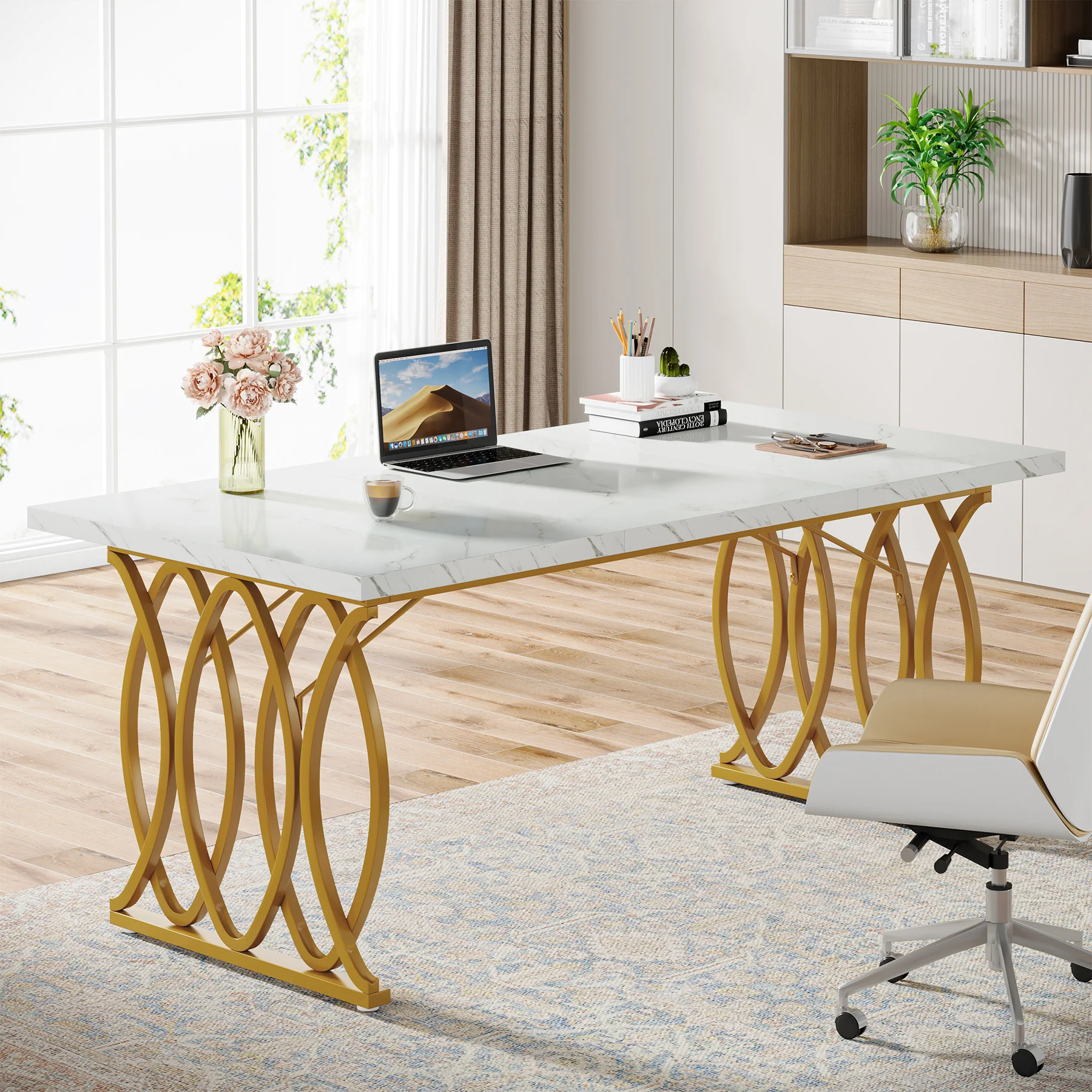 63" Modern Executive Desk, Office Computer Desk Meeting Room Table - Image 3