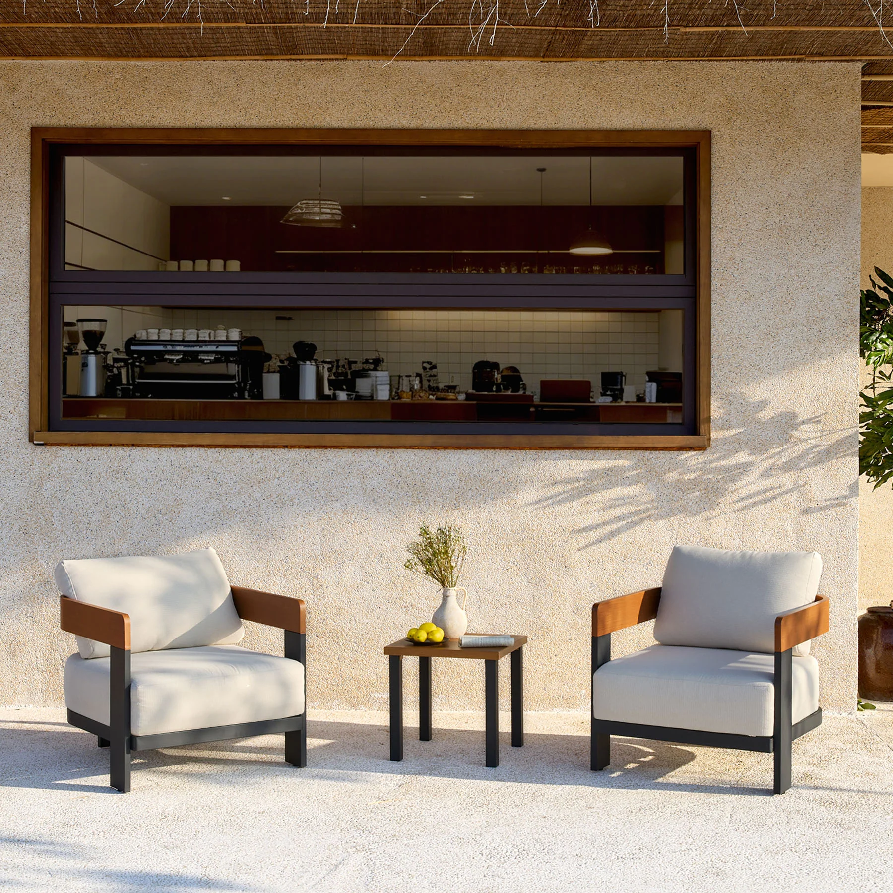 Outdoor Lounge Chair, Patio Armchair Club Chair With Cushions & Aluminum Frame - Image 11