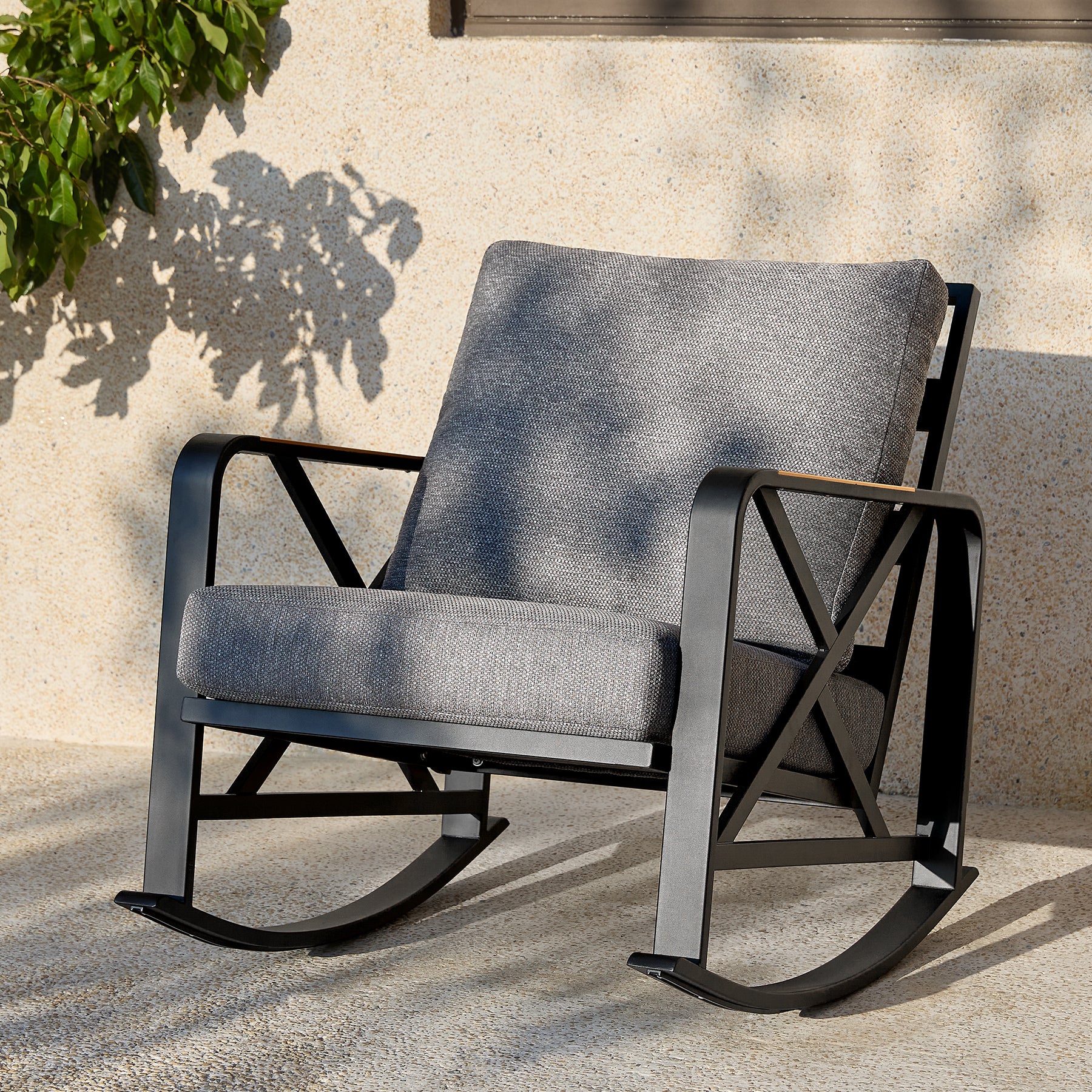 Outdoor Rocking Chair, Patio Seating Waterproof Rocker with Thick Cushion - Image 13