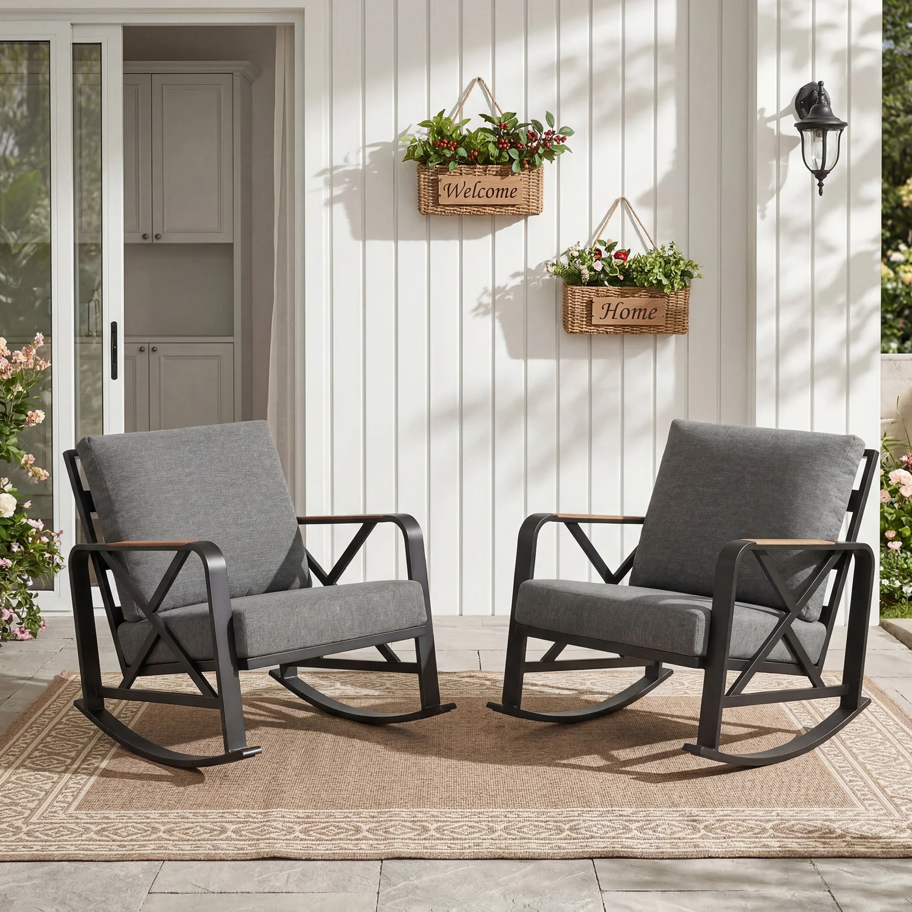 Outdoor Rocking Chair, Patio Seating Waterproof Rocker with Thick Cushion - Image 15