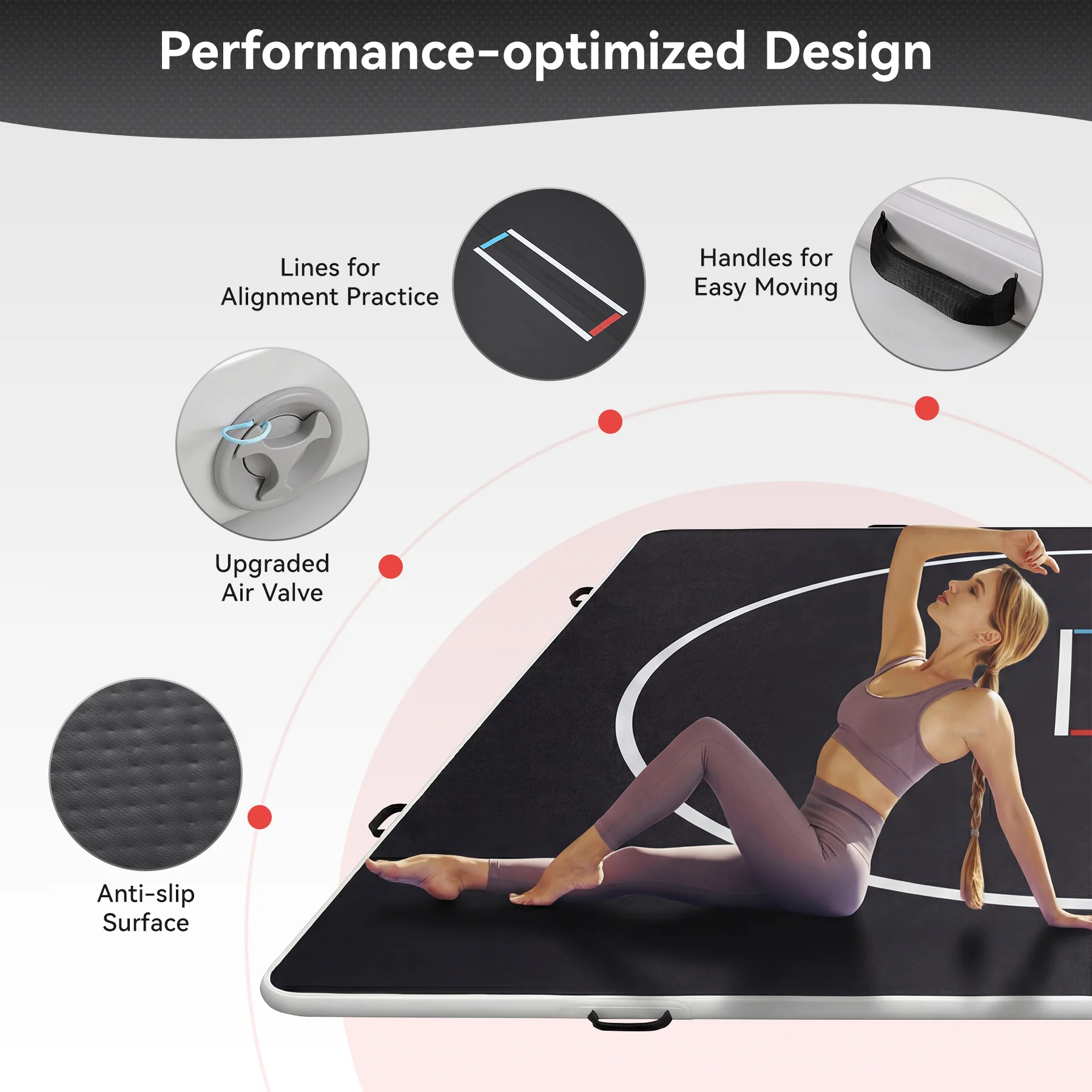 4" Thick Inflatable Wrestling Mat, PVC Portable Wrestling Mats for Indoor Outdoor Use,  Jiu Jitsu Mats with Circles for Wrestling - Image 10