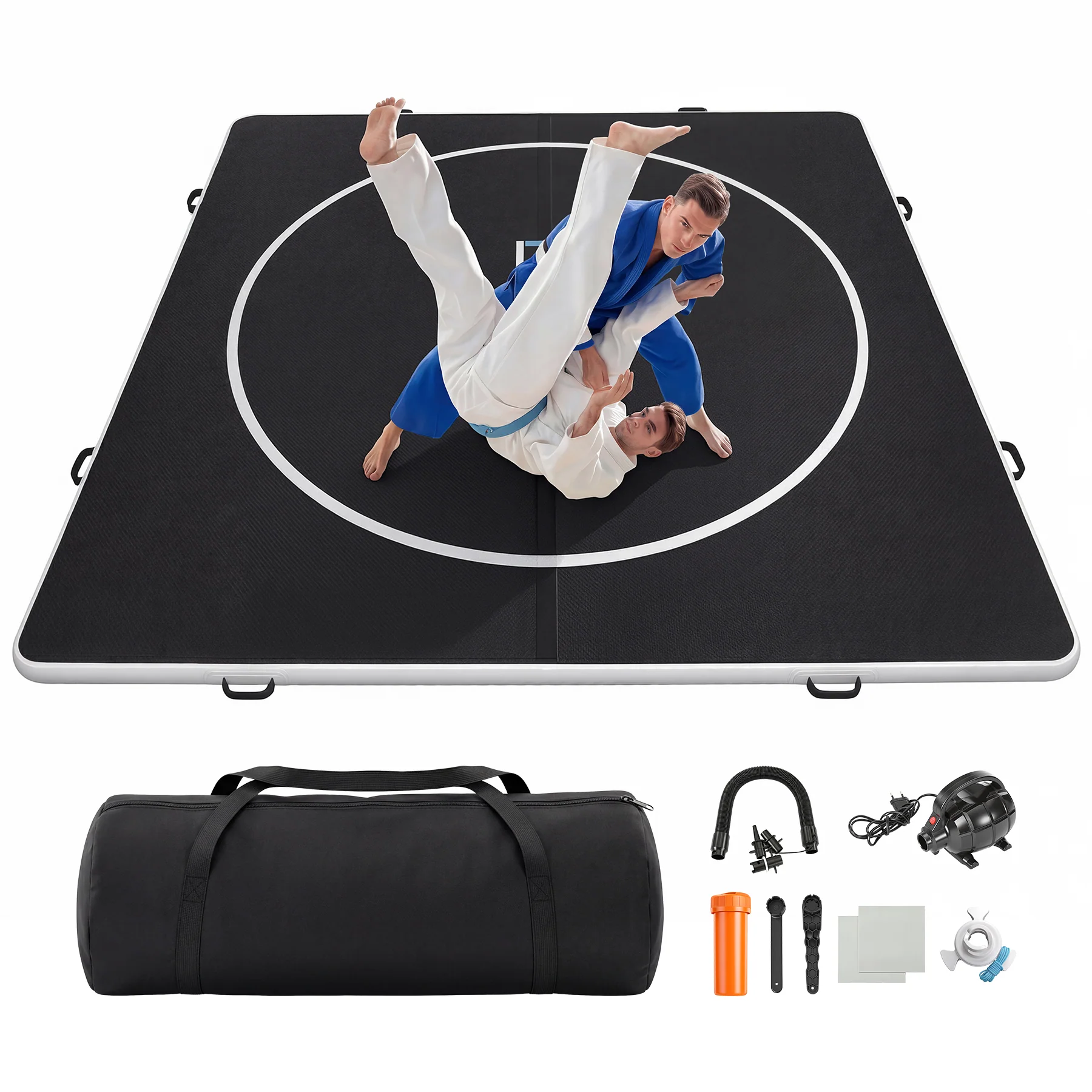 4" Thick Inflatable Wrestling Mat, PVC Portable Wrestling Mats for Indoor Outdoor Use,  Jiu Jitsu Mats with Circles for Wrestling - Image 15