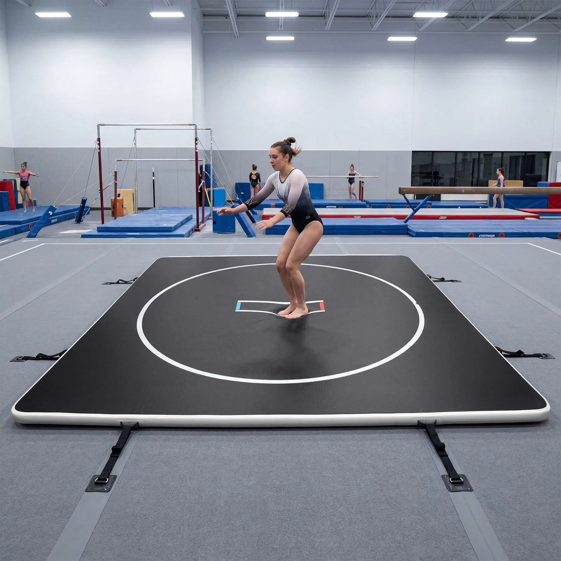 4" Thick Inflatable Wrestling Mat, PVC Portable Wrestling Mats for Indoor Outdoor Use,  Jiu Jitsu Mats with Circles for Wrestling - Image 9