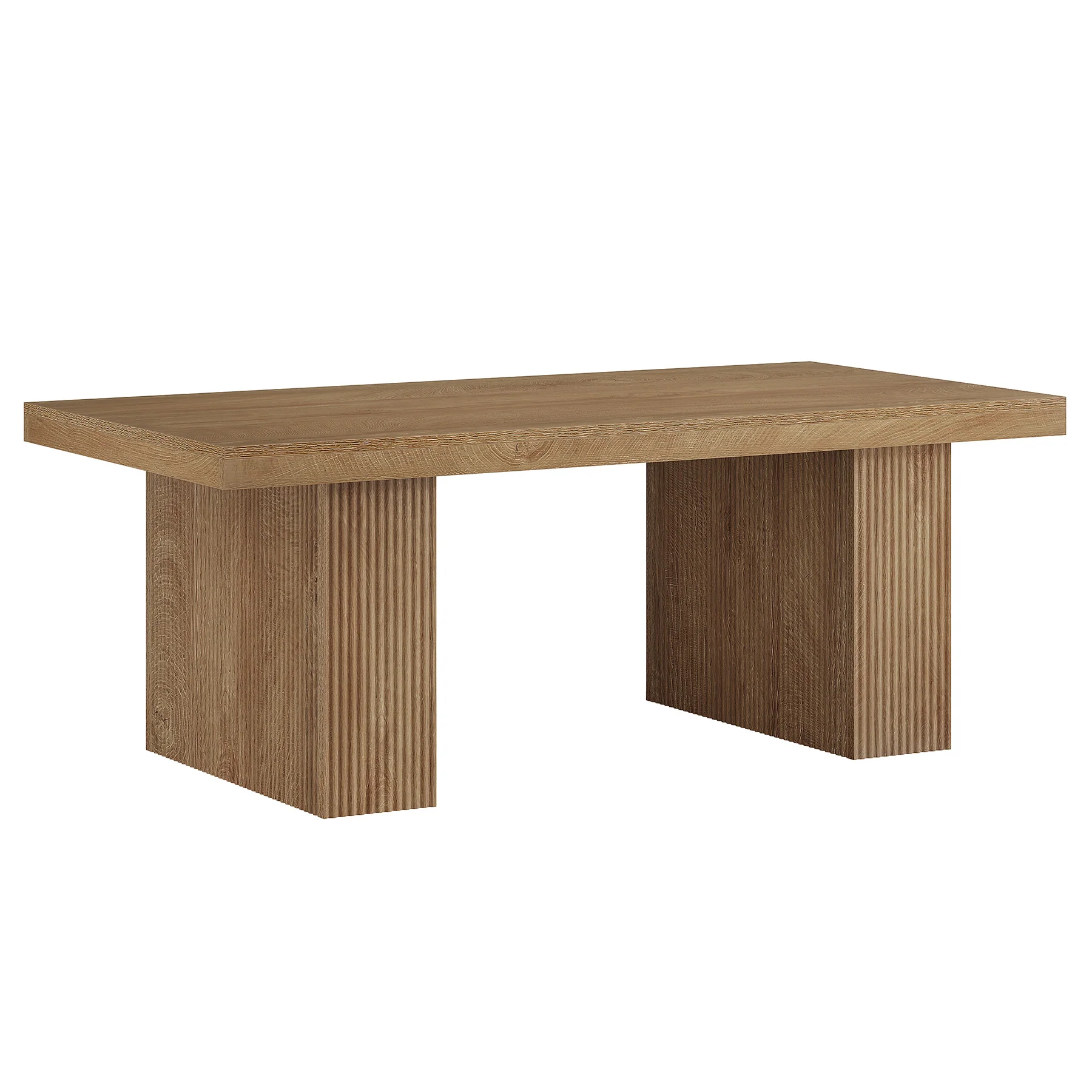 47.2" Wooden Coffee Table, Rectangle Center Table with Thick Base - Image 9