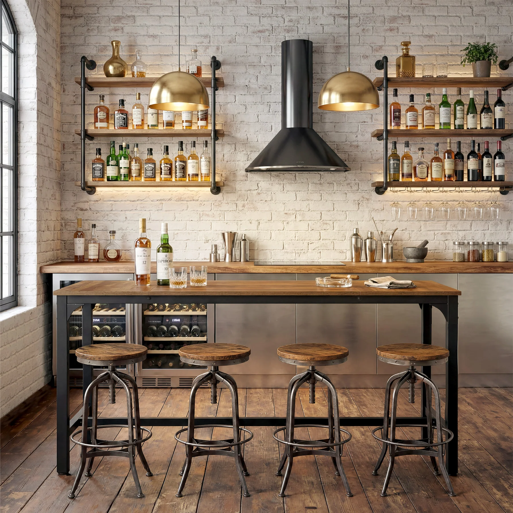 70.9" Long Industrial Bar Table, Rectangular Counter Height Pub Table for Kitchen Home Bar - Image 5