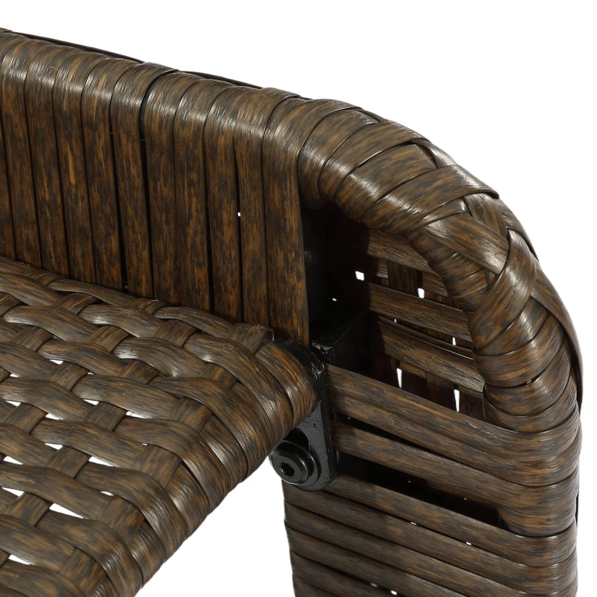 35.4" Outdoor Coffee Table, Rectangular Wicker Center Table With Glass Top - Image 8