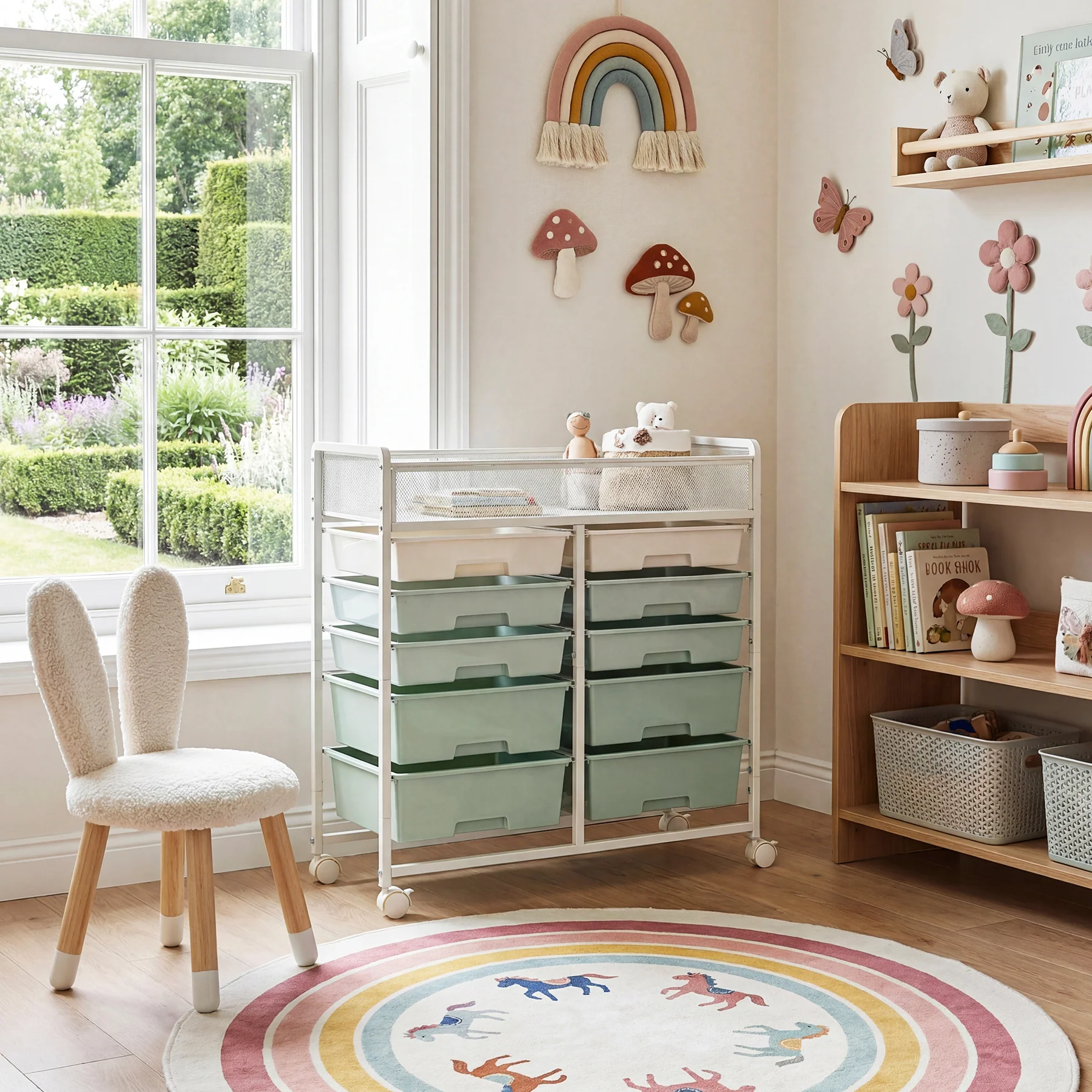 Rolling Craft Cart with Drawers, Rolling Utility Cart Art Craft Organizers and Storage with Lockable Wheels - Image 12