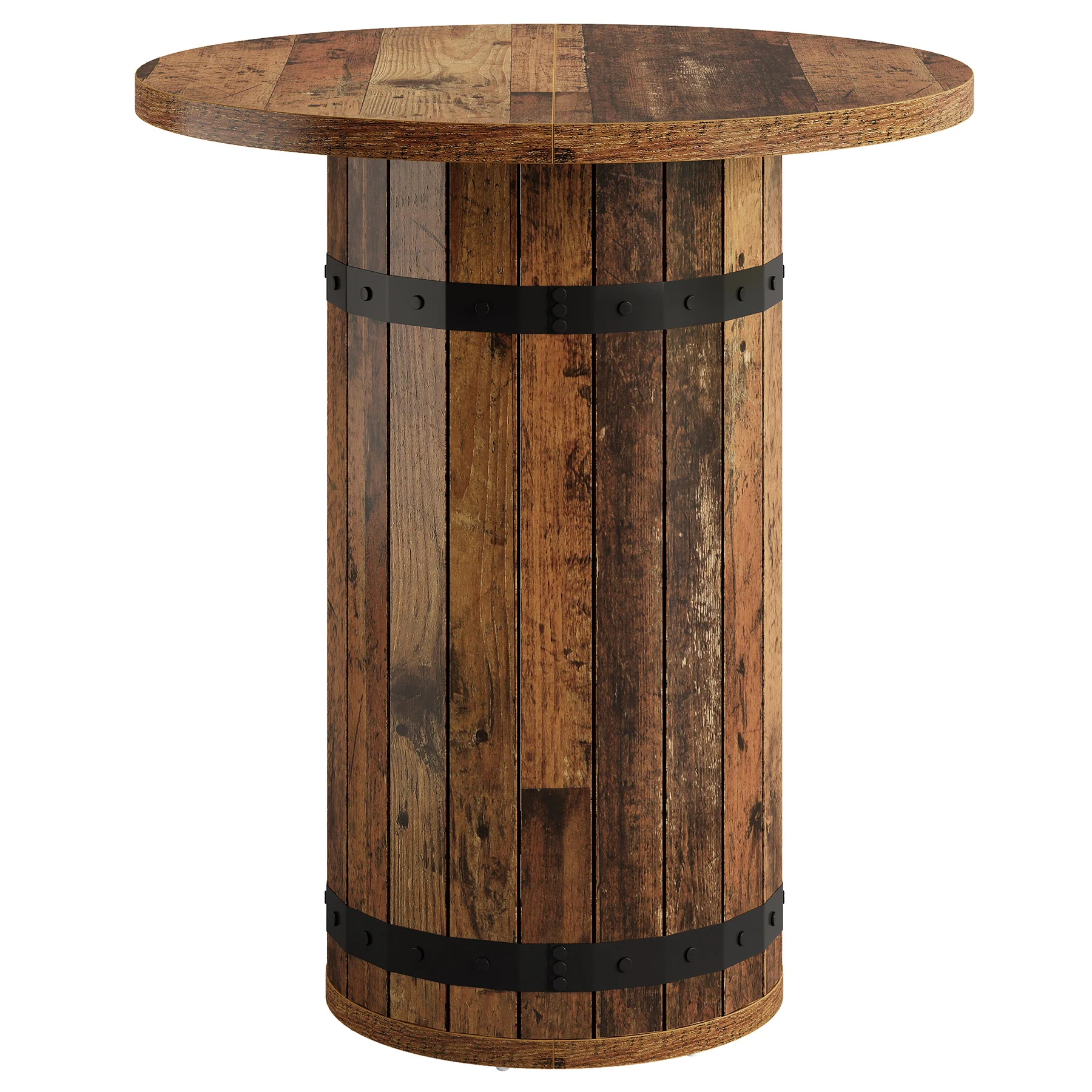 39.4" Bar Table, Round Bistro Pub Table for Kitchen - Image 12