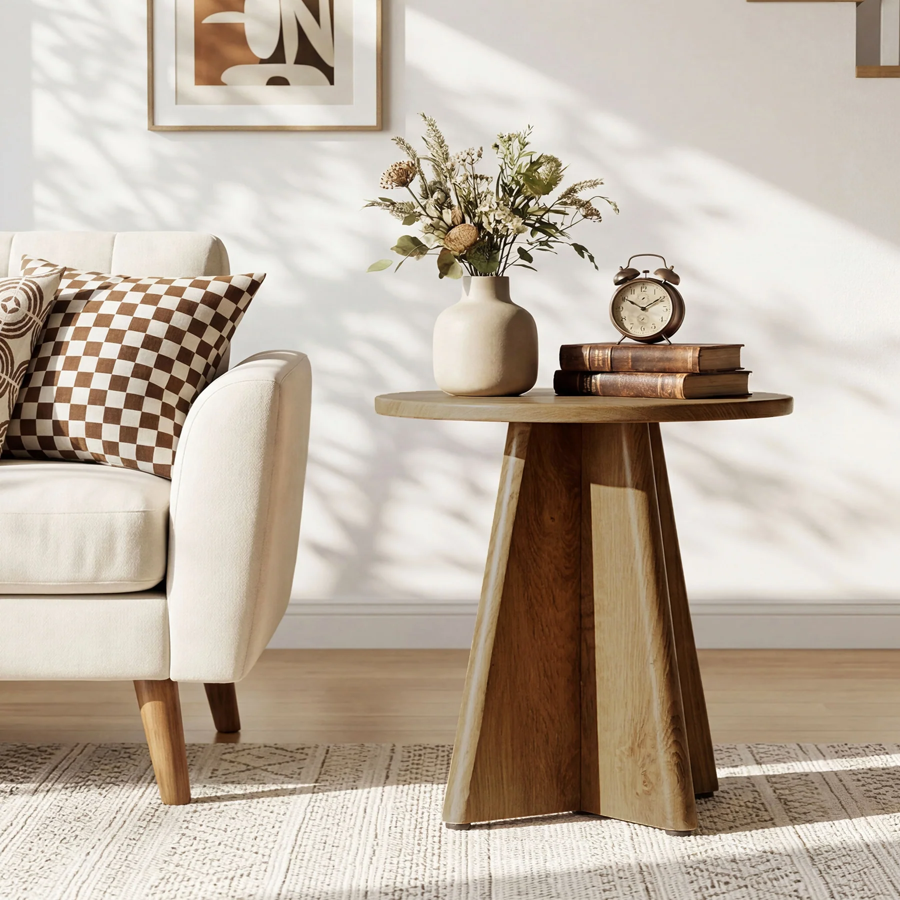 Tribesigns 19.7" Round End Table, Wooden Side Table for Living Room - Image 10