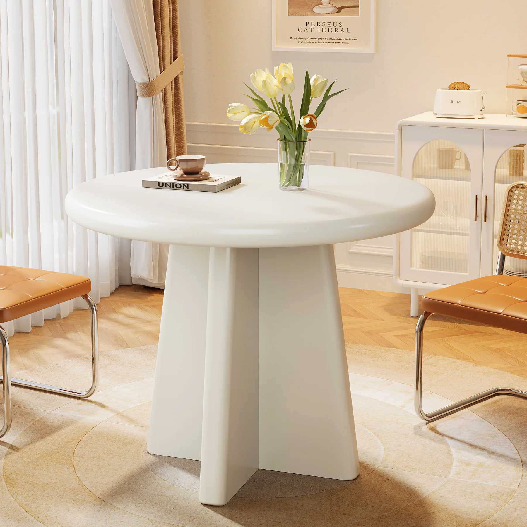 31.5" Dining Table, Round Kitchen Dinner Table - Image 3