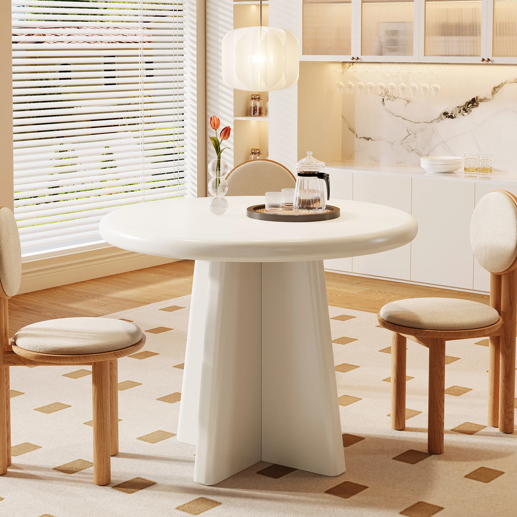 31.5" Dining Table, Round Kitchen Dinner Table - Image 4
