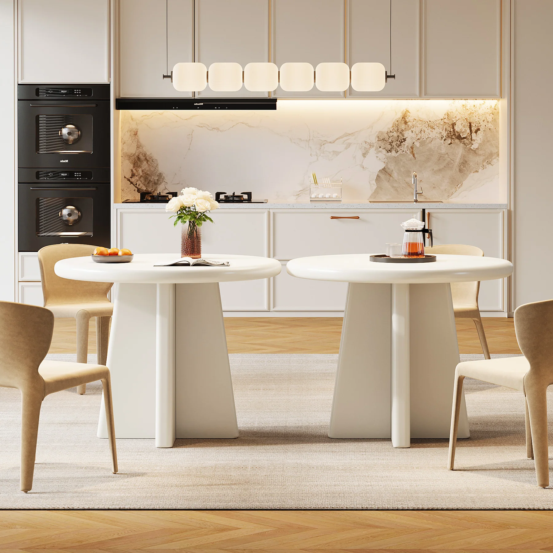 31.5" Dining Table, Round Kitchen Dinner Table - Image 8