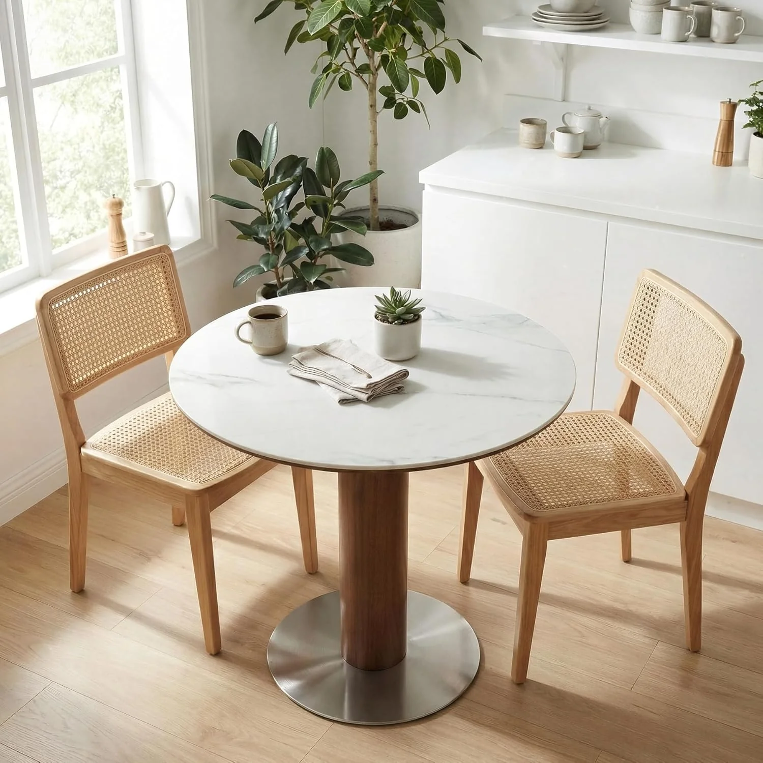 31.5" Modern Dining Table, Round Kitchen Table with Sintered Stone Top - Image 6
