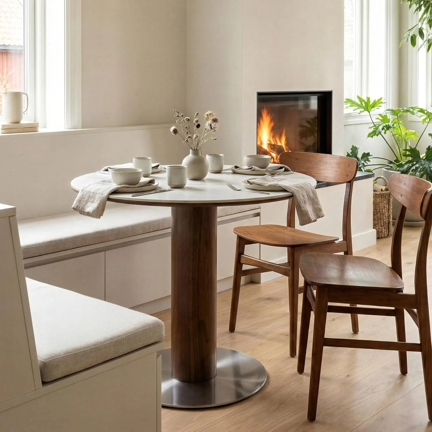31.5" Modern Dining Table, Round Kitchen Table with Sintered Stone Top - Image 9