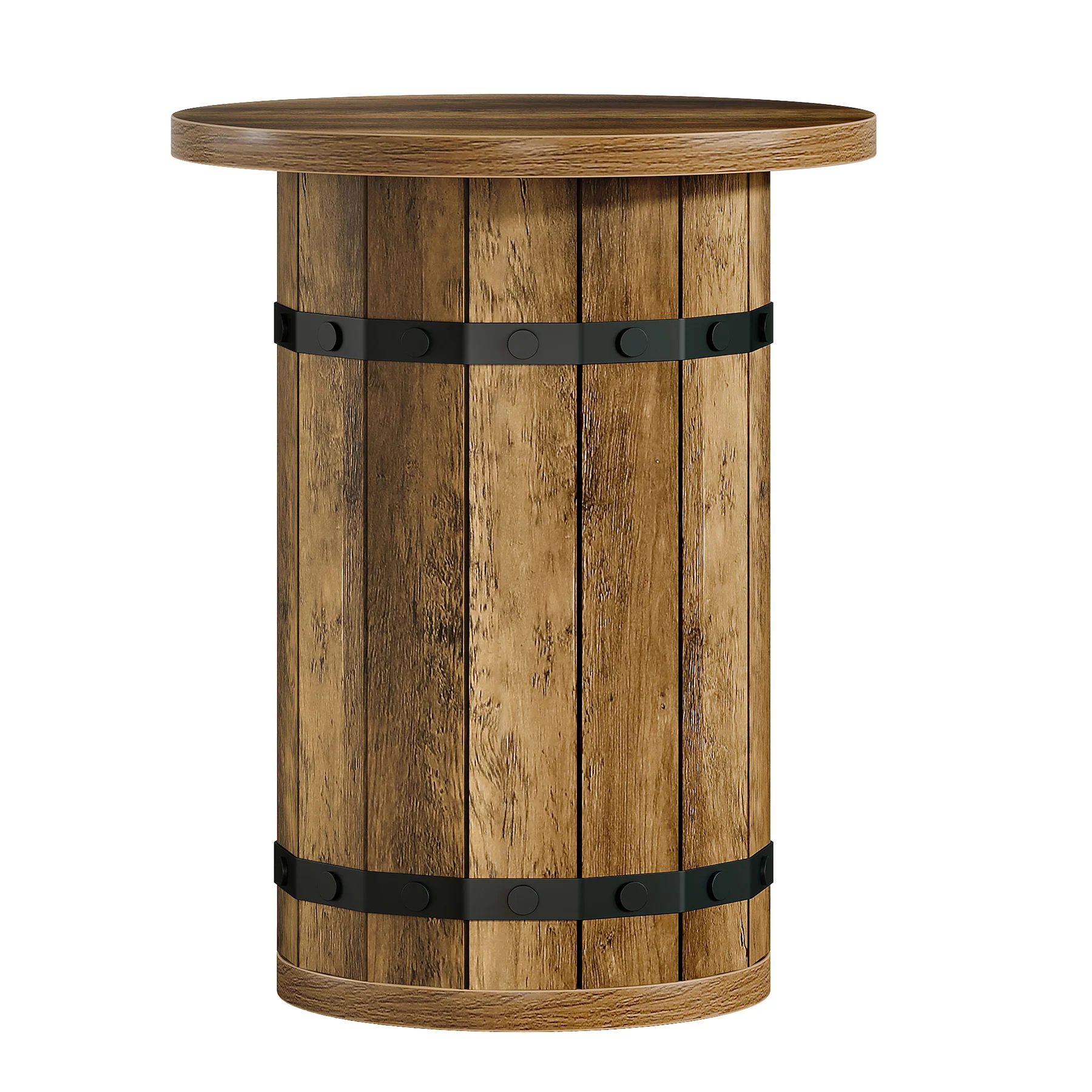 25.6" Tall End Table, Round Side Table Nightstand with Sturdy Base - Image 11
