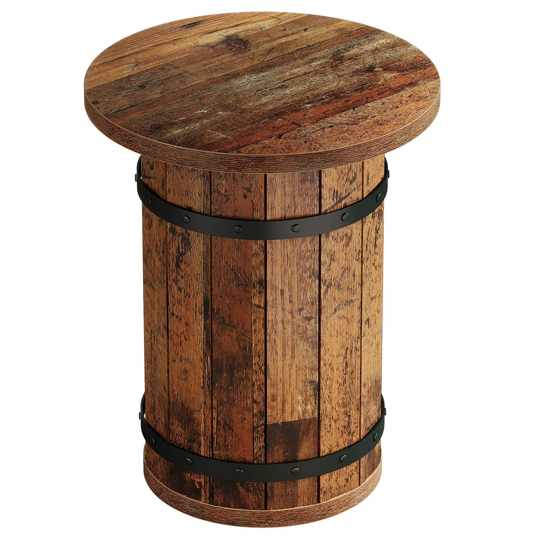 25.6" Tall End Table, Round Side Table Nightstand with Sturdy Base - Image 12