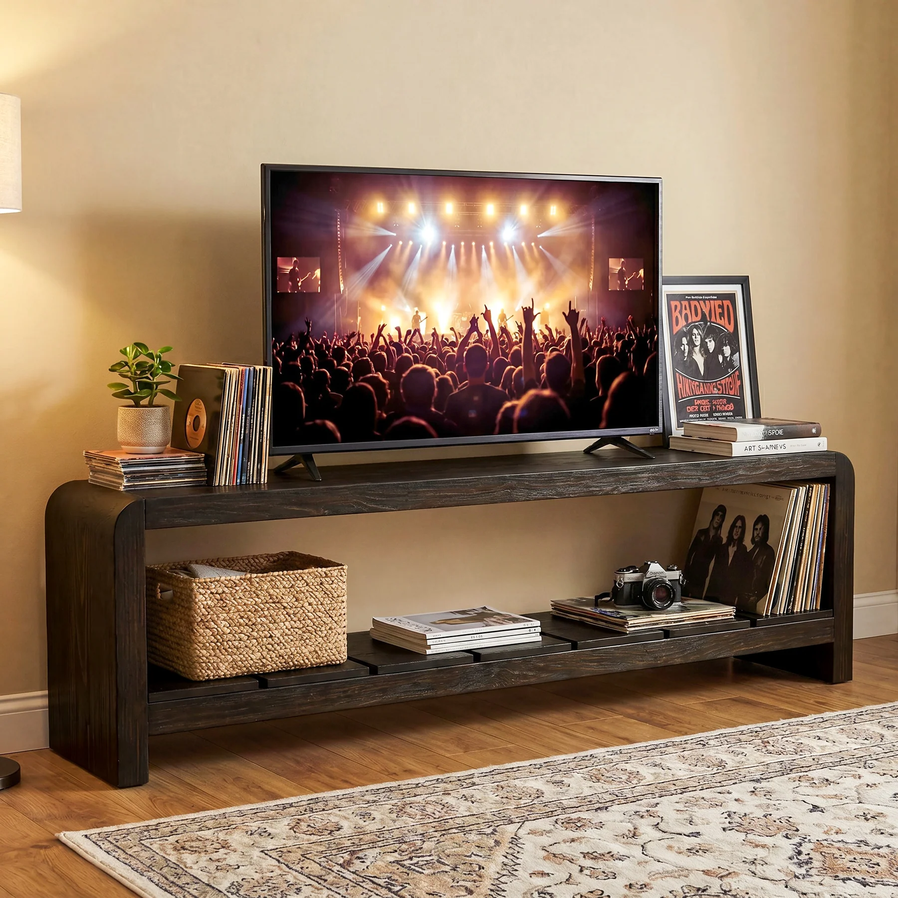Solid Wood Tv Stand, Rustic Entertainment Center Media Console for Tv Up to 65" - Image 8
