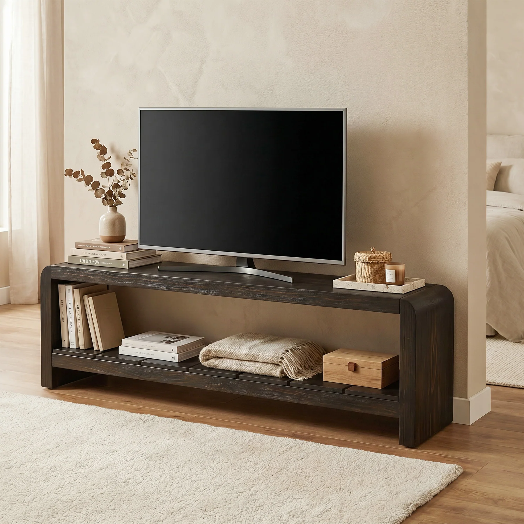 Solid Wood Tv Stand, Rustic Entertainment Center Media Console for Tv Up to 65" - Image 9