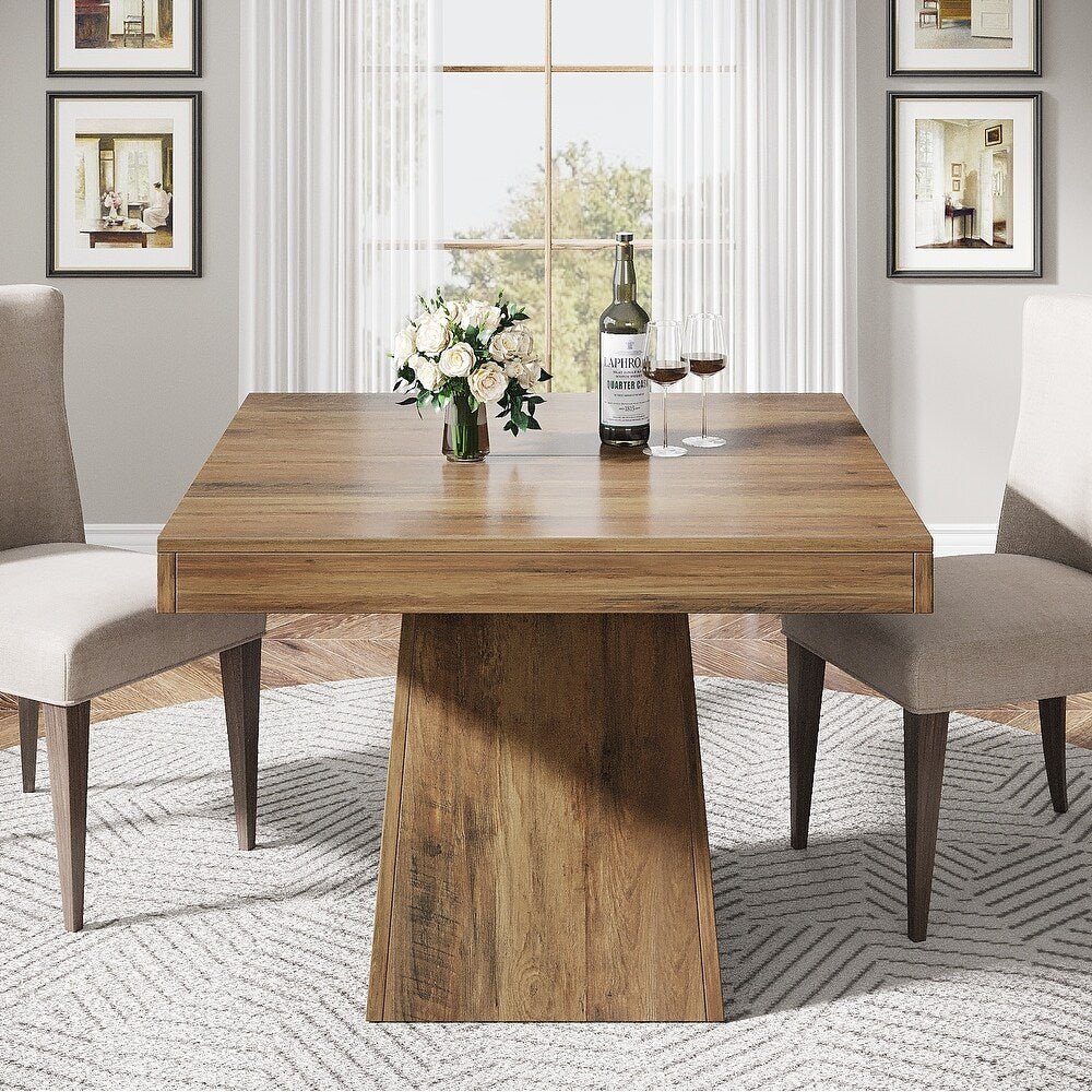 31.5" Dining Table, Square Farmhouse Kitchen Table Dinner Table for 4 - Image 8