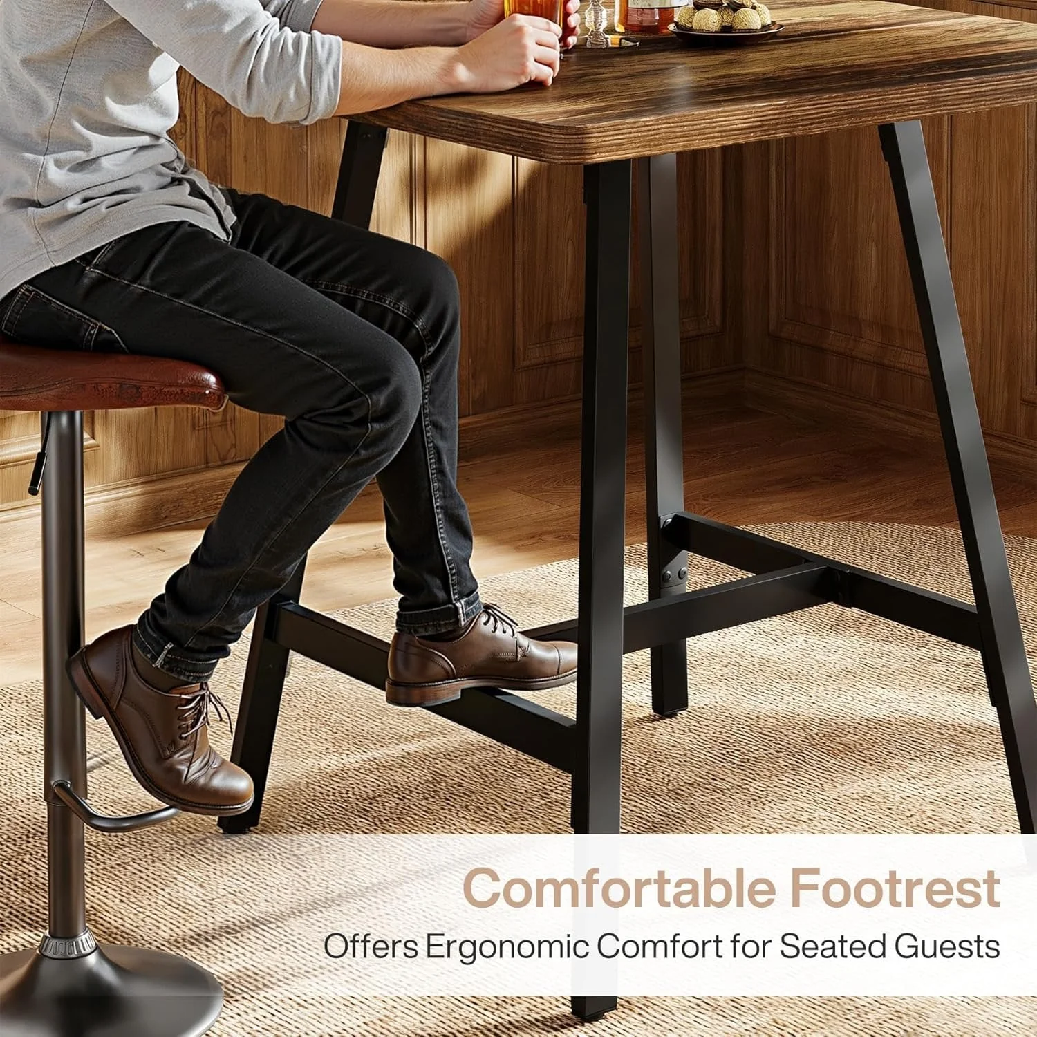 31" Square Bar Table, Small High Top Pub Table Dining Table with Thickened Top - Image 7