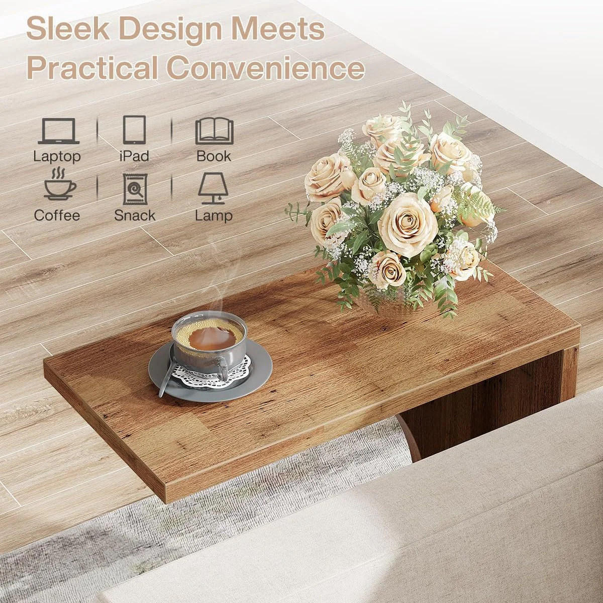 C-Shaped End Table for Couch, Small Sofa Side Table Nightstand - Image 29