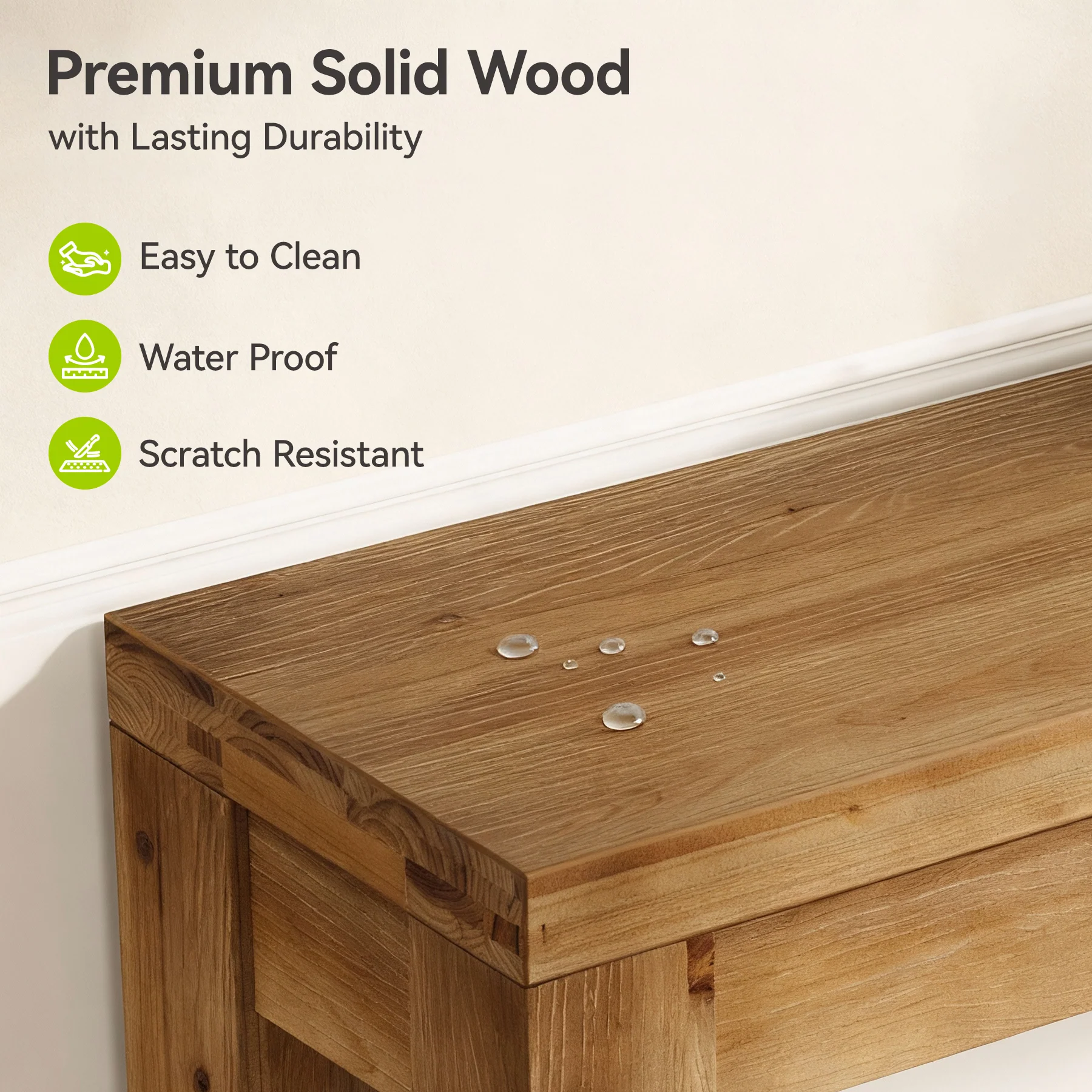 Solid Wood 43.31" Farmhouse Console Table, Narrow Entryway Sofa Table for Living Room, Hallway - Image 5