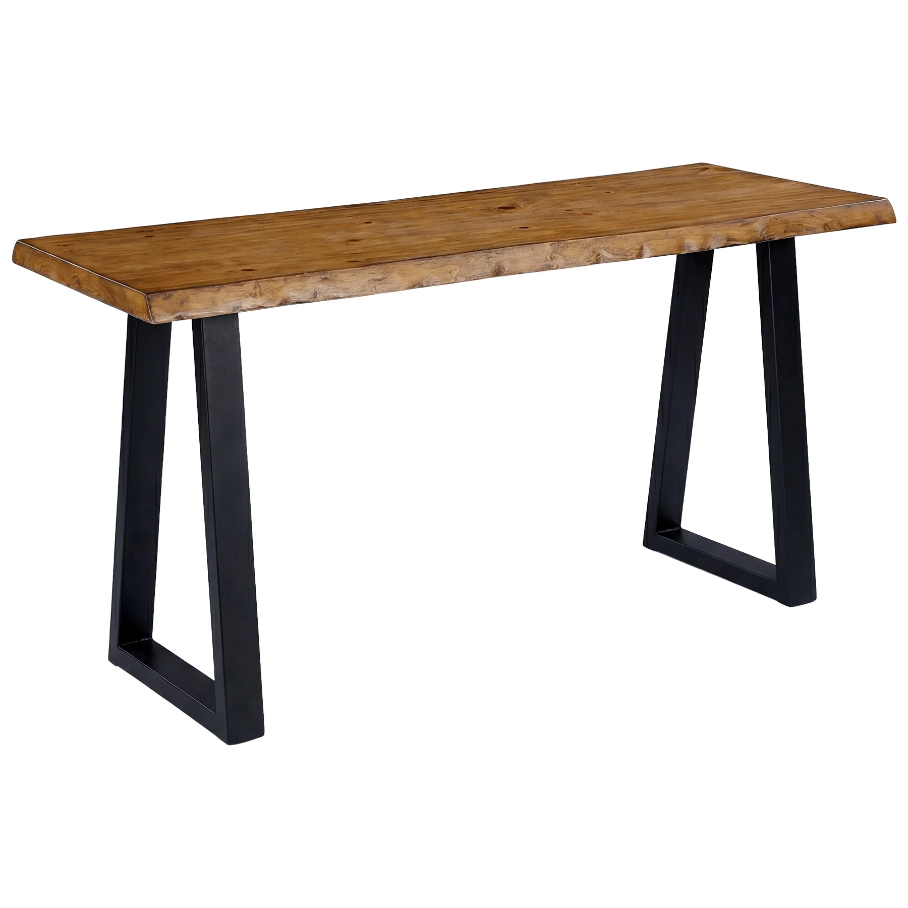 Solid Wood Bar Table, 63” Counter Height Table with Metal Legs for Kitchen - Image 10