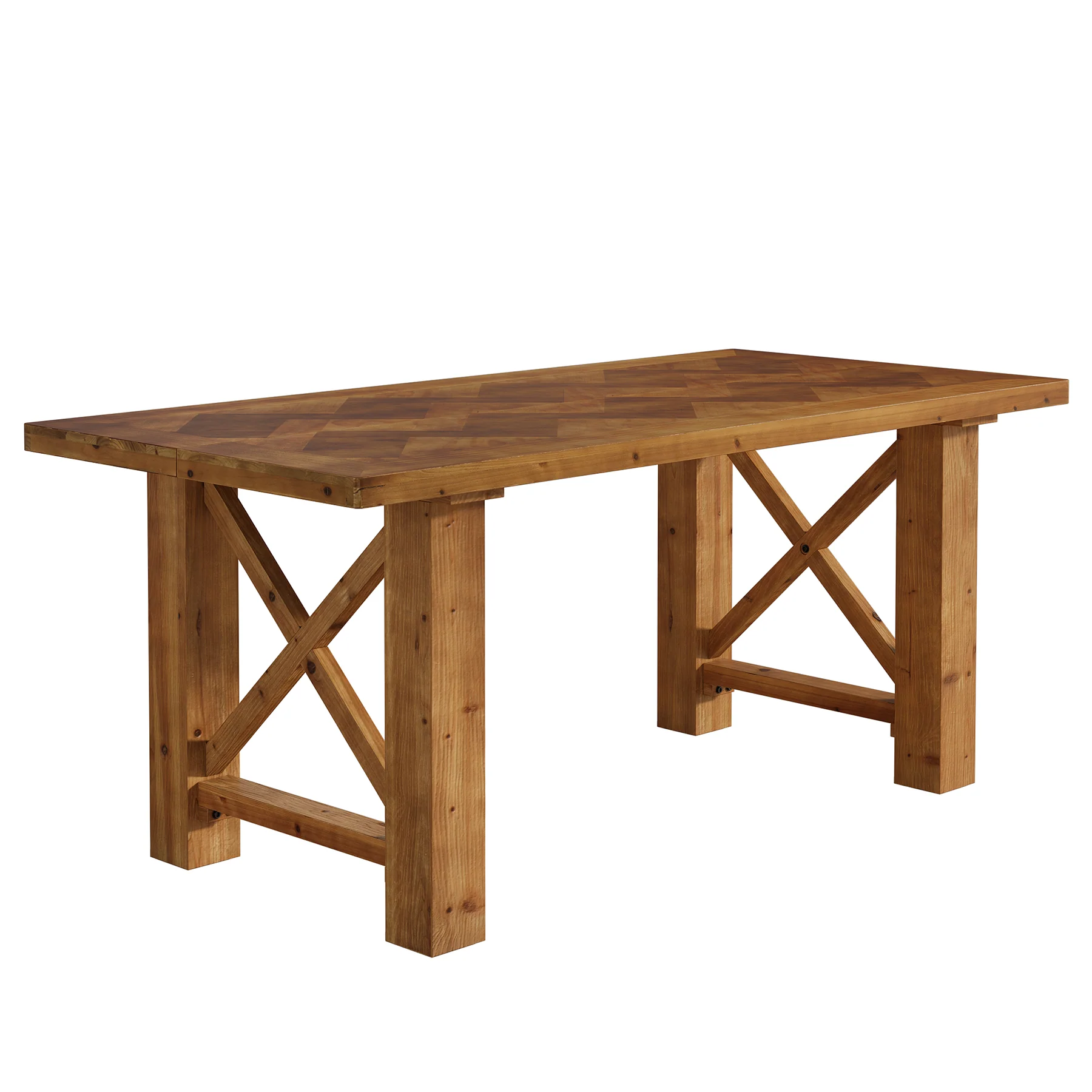 63" Solid Wood Dining Table for 4-6, Rectangle Kitchen Table with X-Shaped Frame - Image 10
