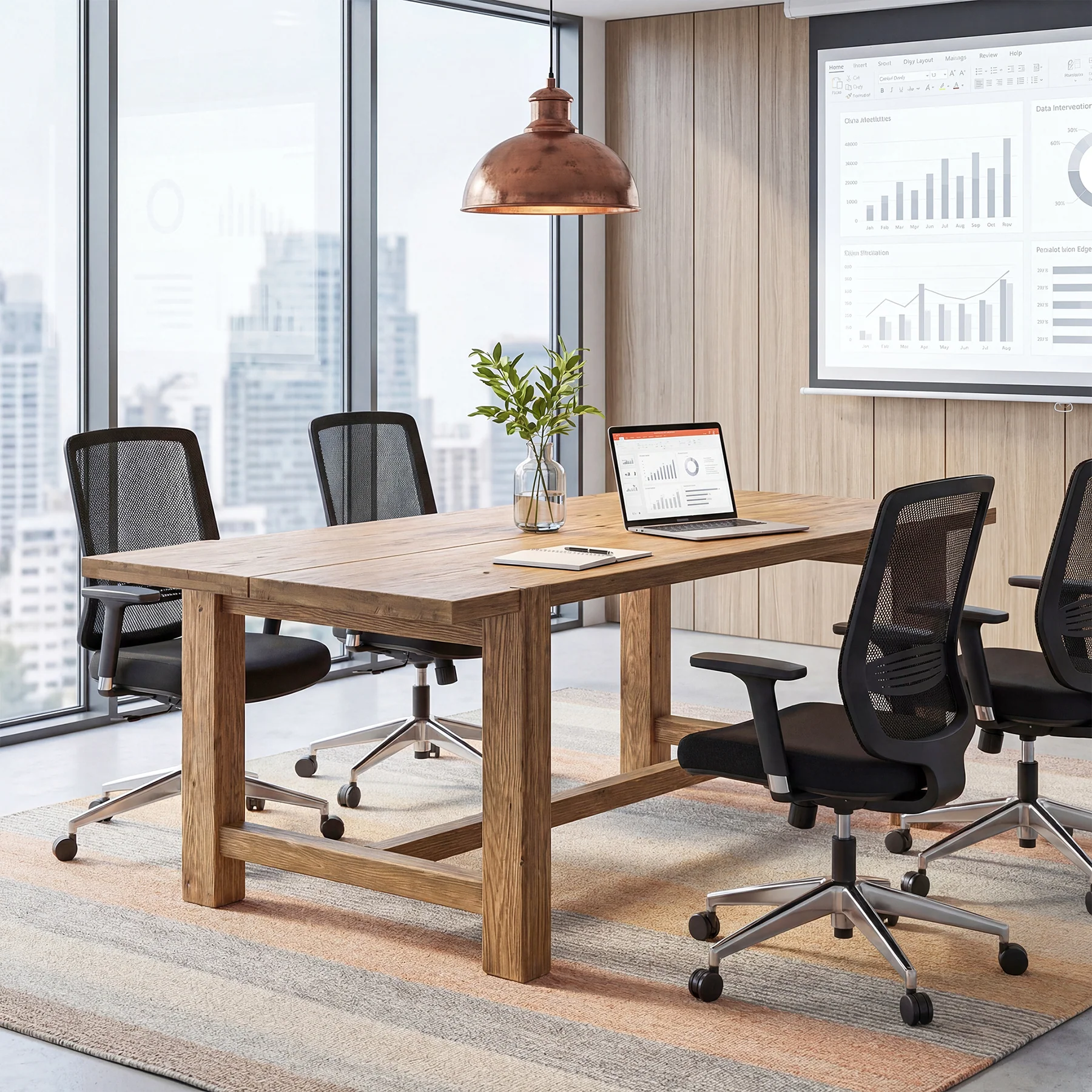 63 Inch Solid Wood Computer Desk, Farmhouse Executive Office Desk for Home Office Workspace - Image 7