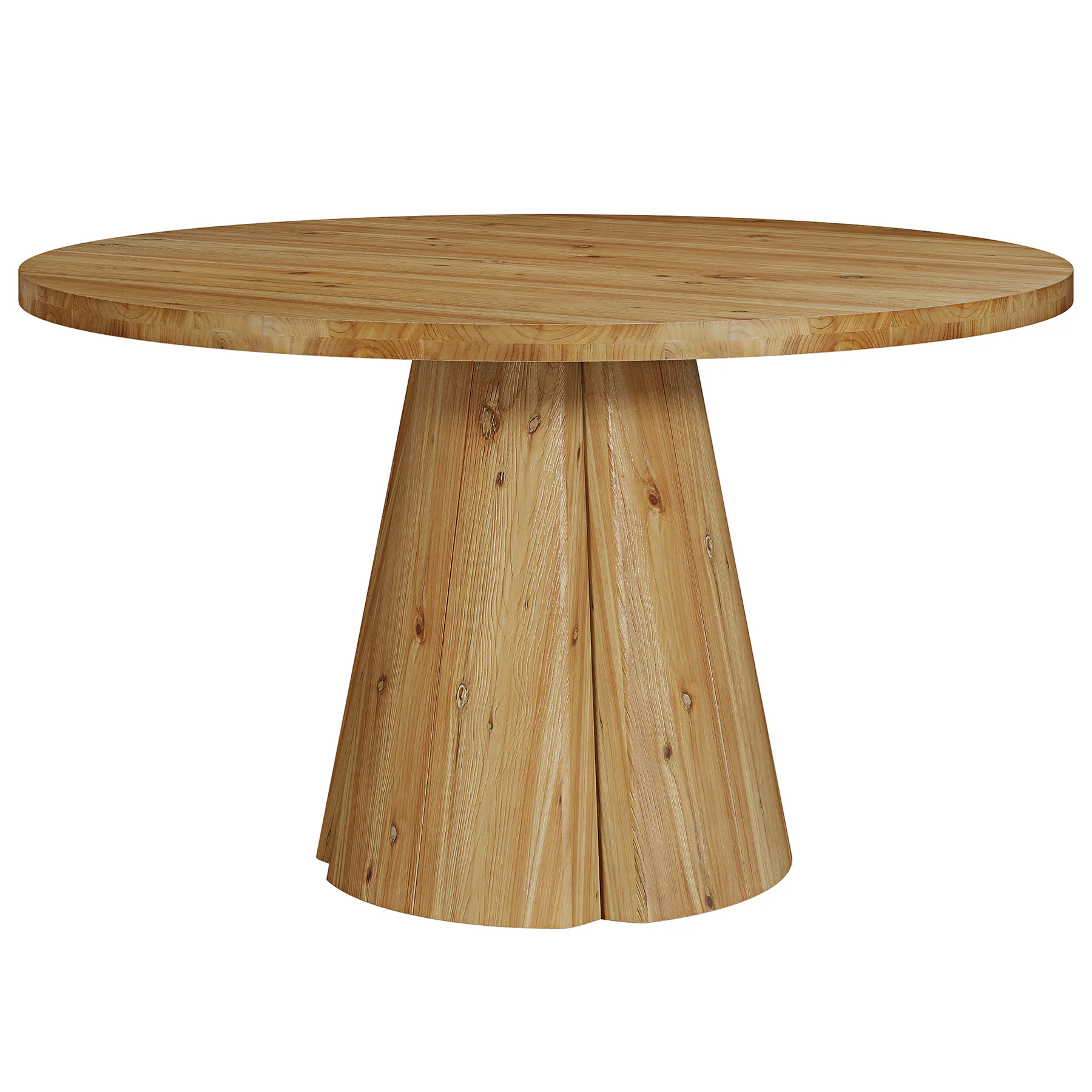 47.24" Solid Wood Dining Table, Round Kitchen Table with Pedestal Base for 4-6 - Image 9